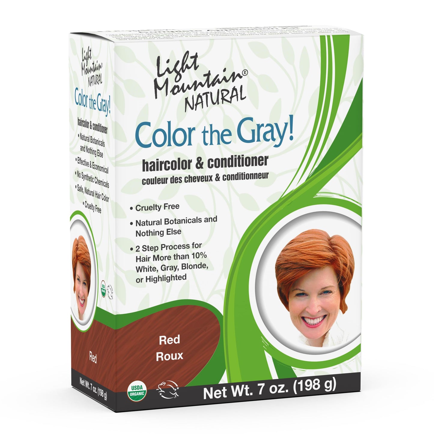Light Mountain Henna Hair Color & Conditioner, Color the Gray - Red, 2-Step Chemical-Free, Semi-Permanent for White, Gray & Blonde Hair + 4 Clips Beauty & Personal Care LIGHT MOUNTAIN