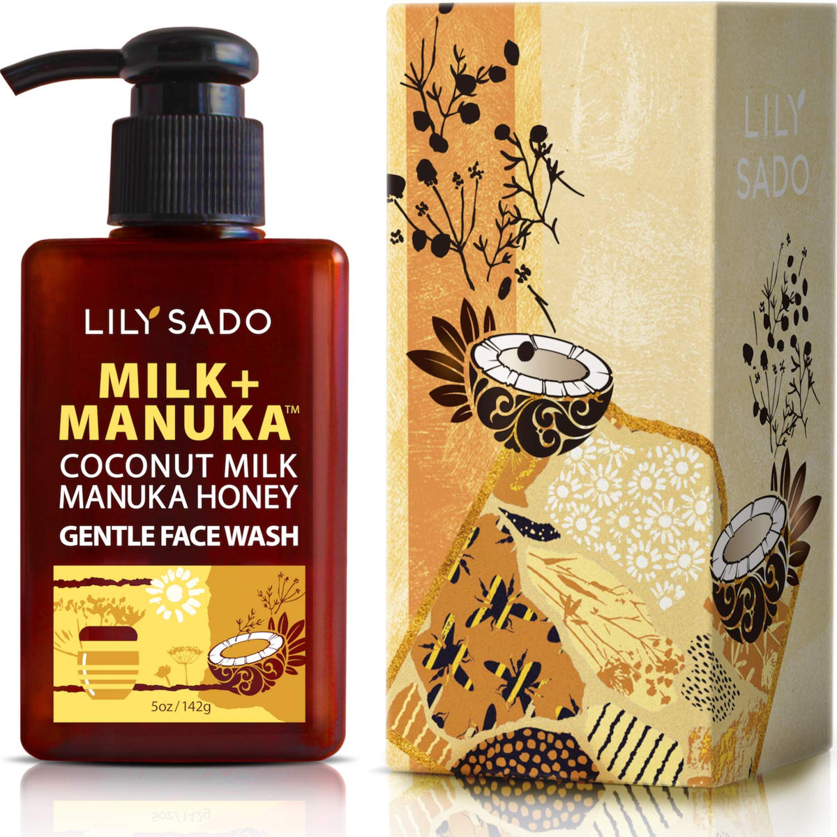 LILY SADO MILK+MANUKA™ Coconut Milk & Manuka Honey Gentle Gel Face Cleanser - Natural Cruelty-Free Facial Wash Cleanses, Balances, Soothes & Hydrates Beauty & Personal Care LILY SADO