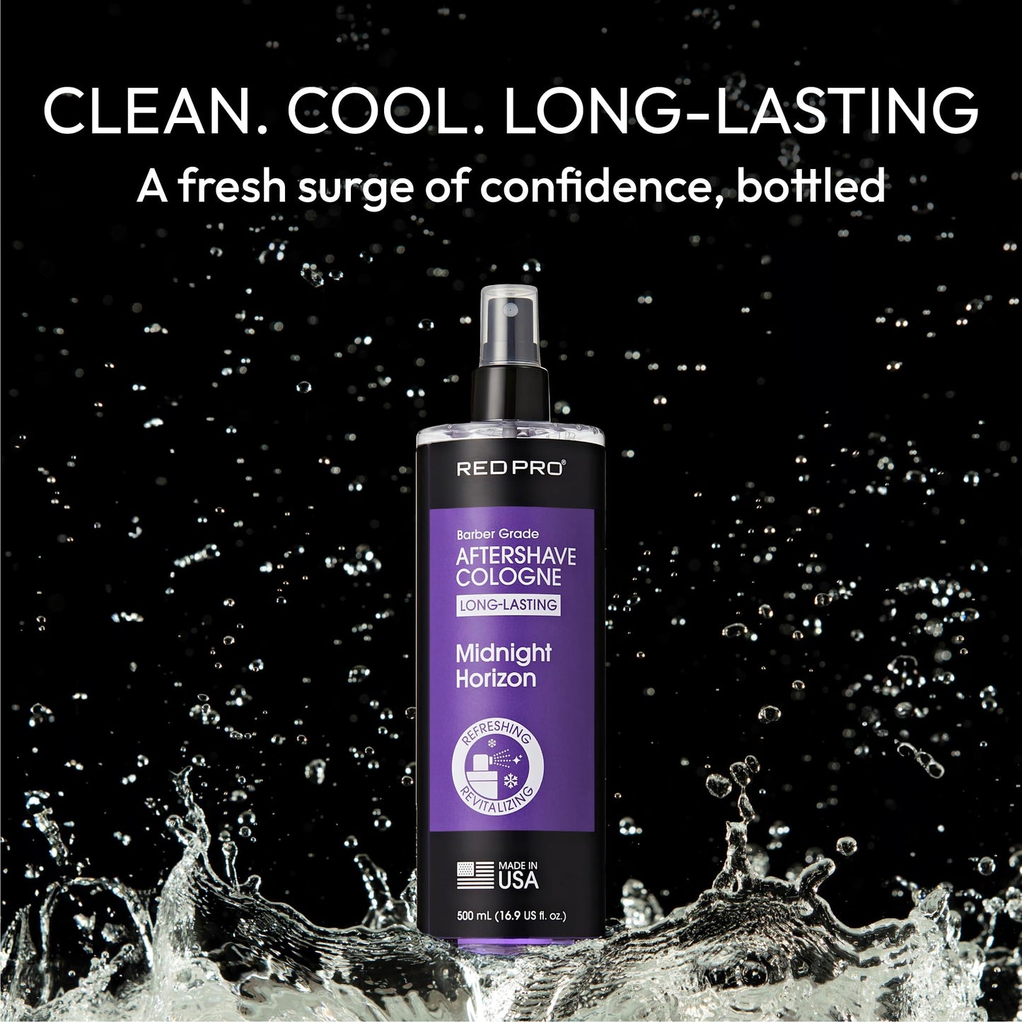 RED Pro GROOMANE Cooling Aftershave Cologne for Men, Barber-Grade Post-Shave Splash, Long-Lasting Scent, Soothes with Aloe, Fast-Drying, Tone Skin Beauty and Personal Care RED Pro
