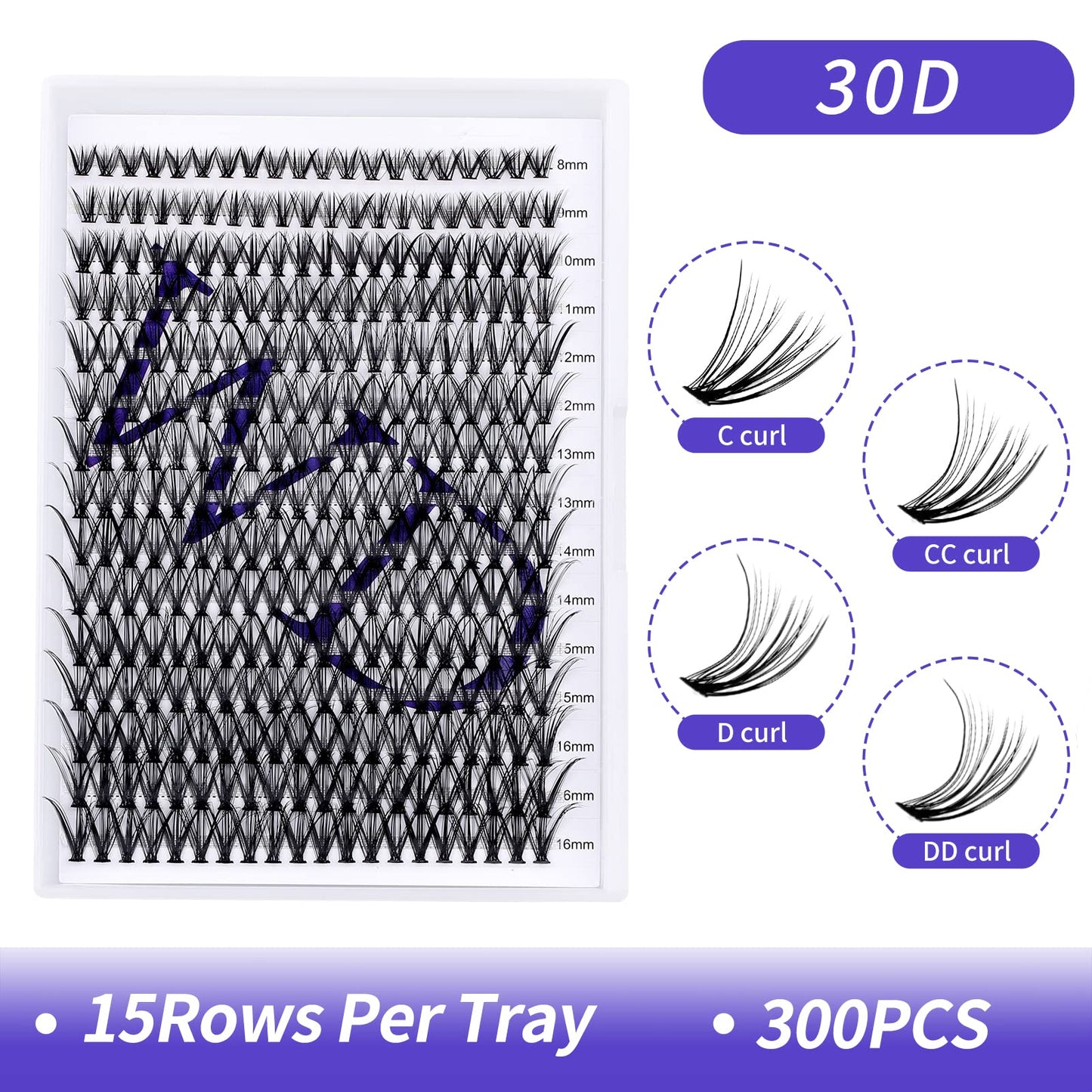 Individual Lashes DIY Eyelash Extension 30D Lash Clusters Extensions DD Curl 300PCS Lash Clusters Natural Lashes Super Soft Eyelashes Extension Beauty & Personal Care WENDY LASHES