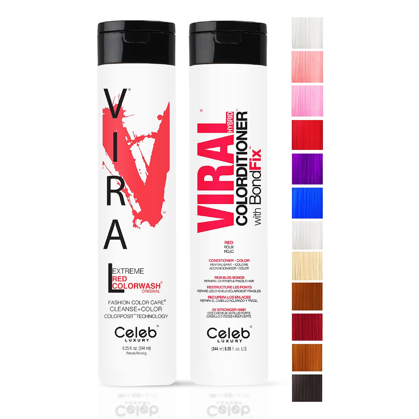 Celeb Luxury Viral Duo Color Depositing Colorwash Shampoo & Conditioner Set + Bondfix Bond Rebuilder, Semi Permanent Hair Color, Vegan Hair Dye Beauty & Personal Care Celeb Luxury