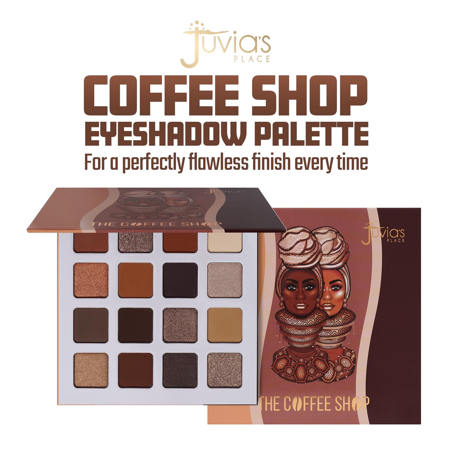 Juvia's Place Coffee Shop Eyeshadow Palette - 16 Pan Palette, Tan, Auburn, & Rich Dark Chocolate, Mattes and Shimmers, Highly Pigmented and Buttery… Beauty & Personal Care Juvia's Place