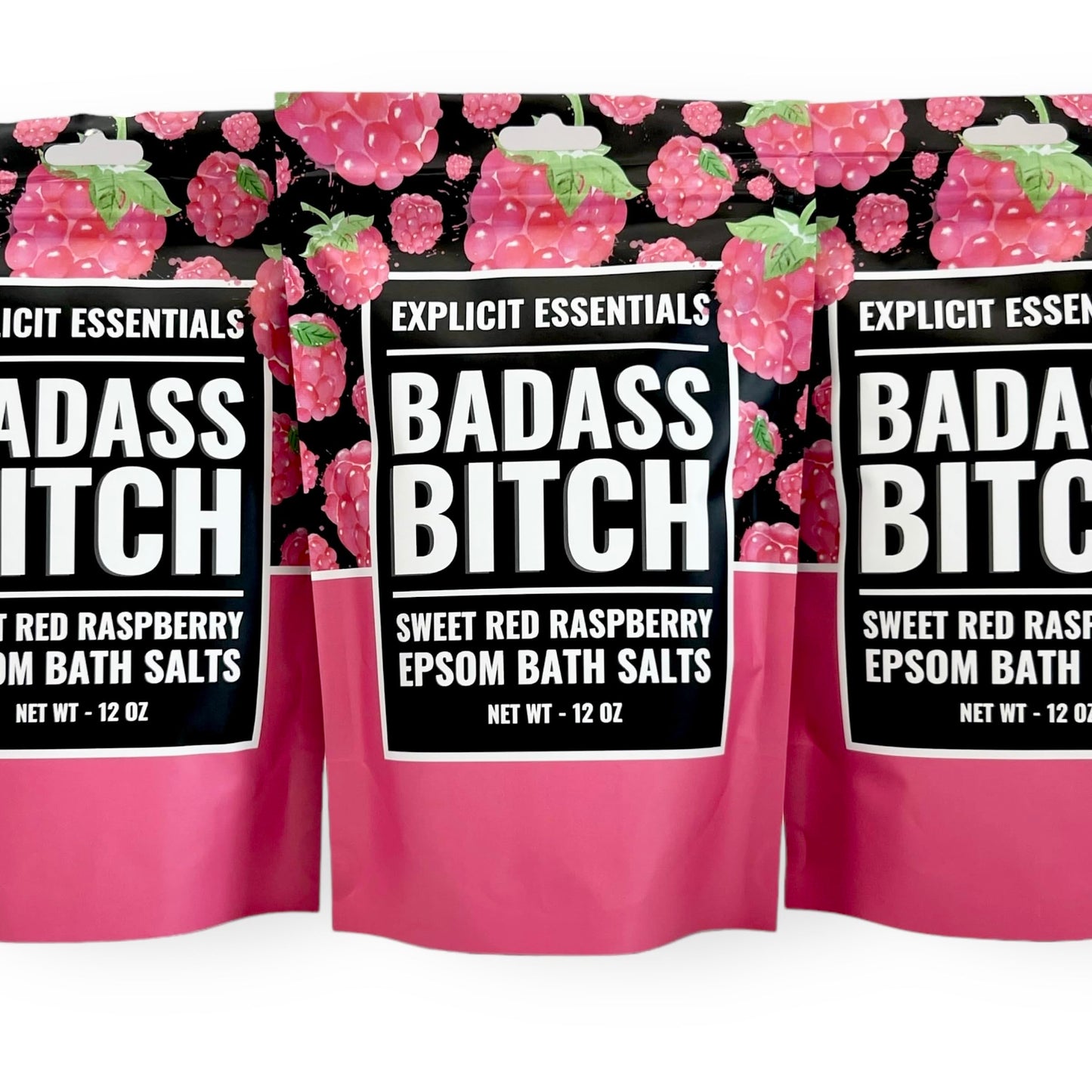 Explicit Essentials Bath Salts for Women, 12oz Raspberry Epsom Salts Beauty and Personal Care Explicit Essentials