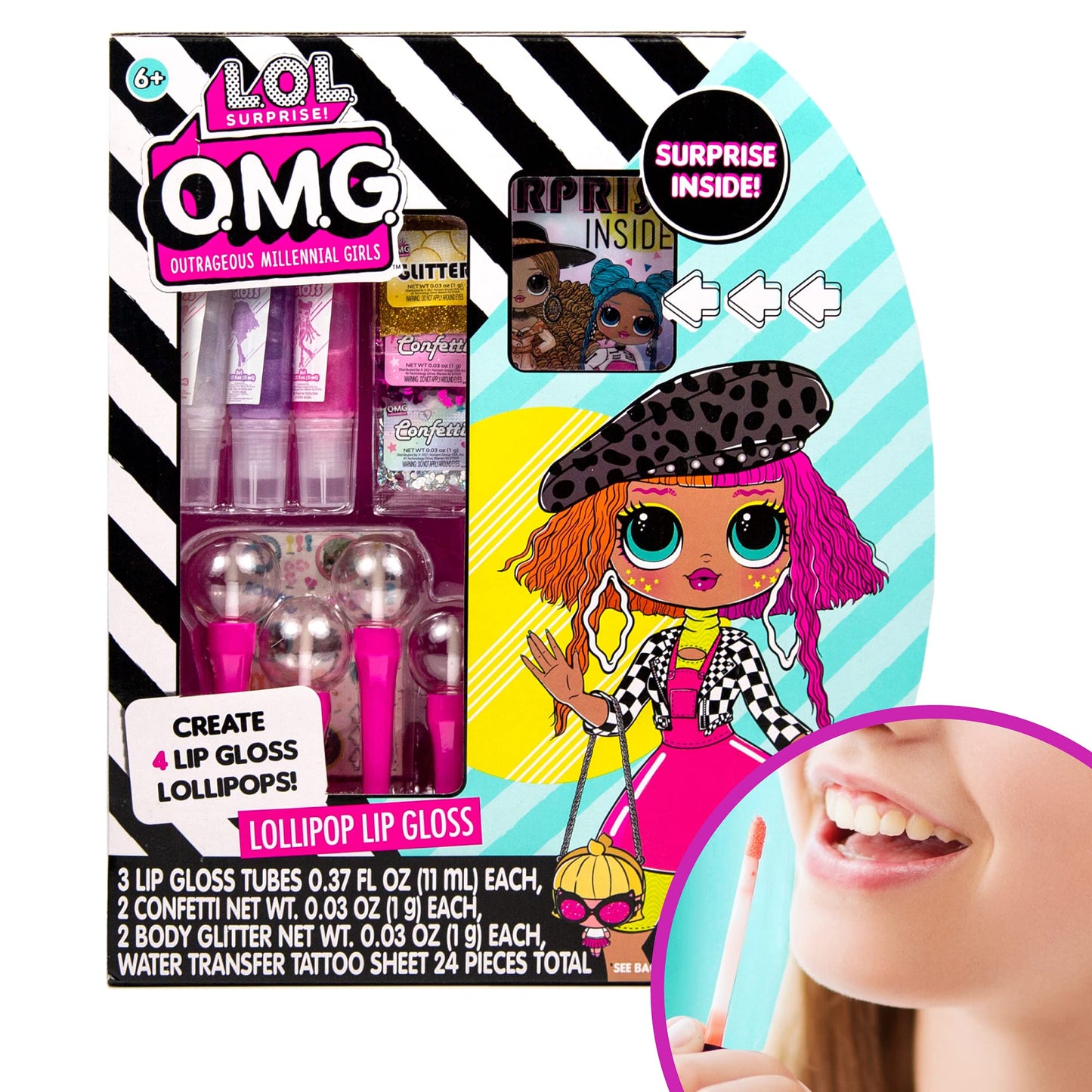 L.O.L. Surprise! O.M.G. Lollipop Lip Gloss by Horizon Group USA, Create 4 LOL Surprise Lip Glosses, Includes 4 Lip Gloss Containers, 3 Fun Flavors Beauty & Personal Care L.O.L. Surprise!