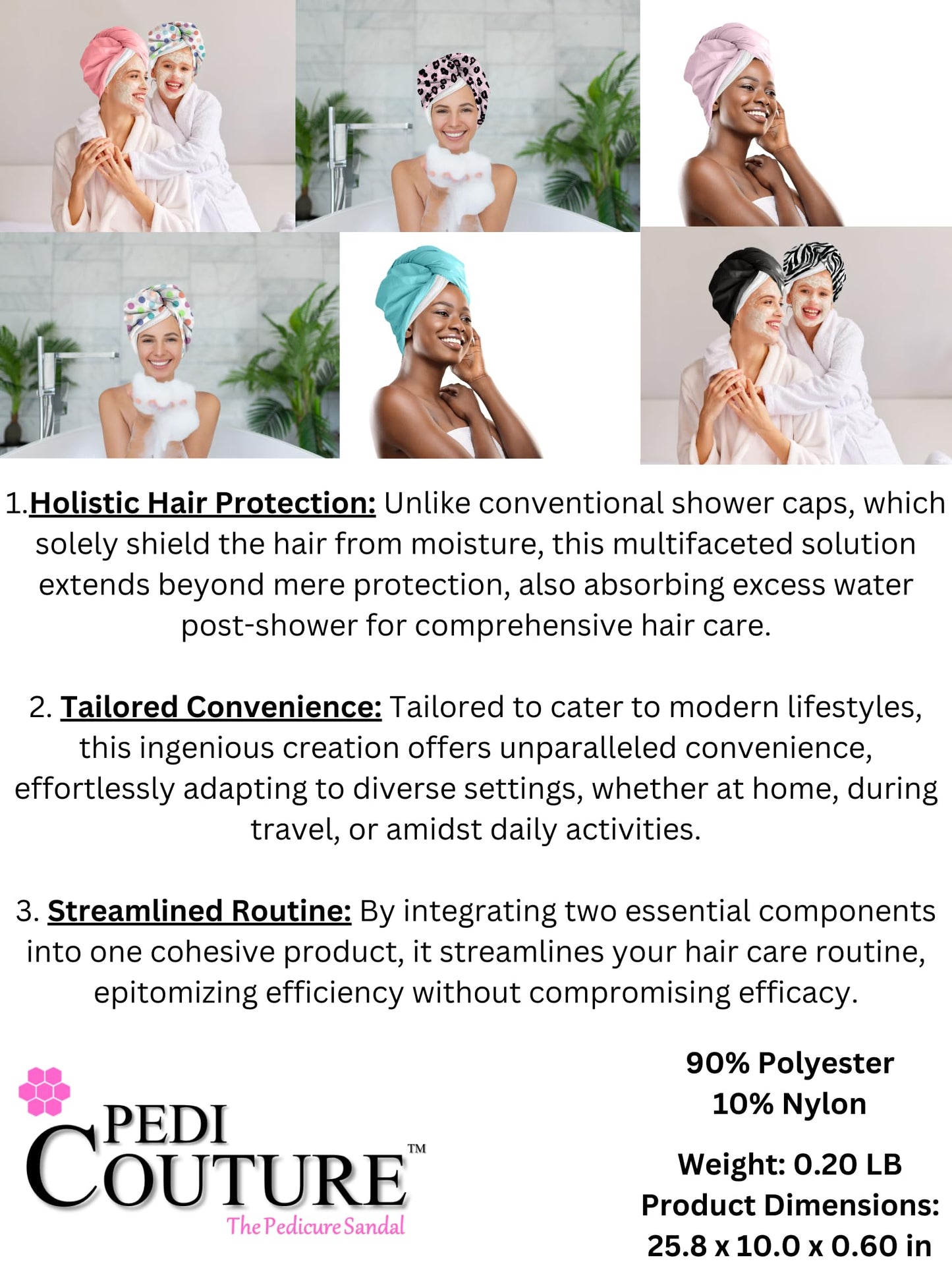 The Cap Wrap, Shower Cap and Hair Towel in One (Rose) Beauty and Personal Care Cap Wrap