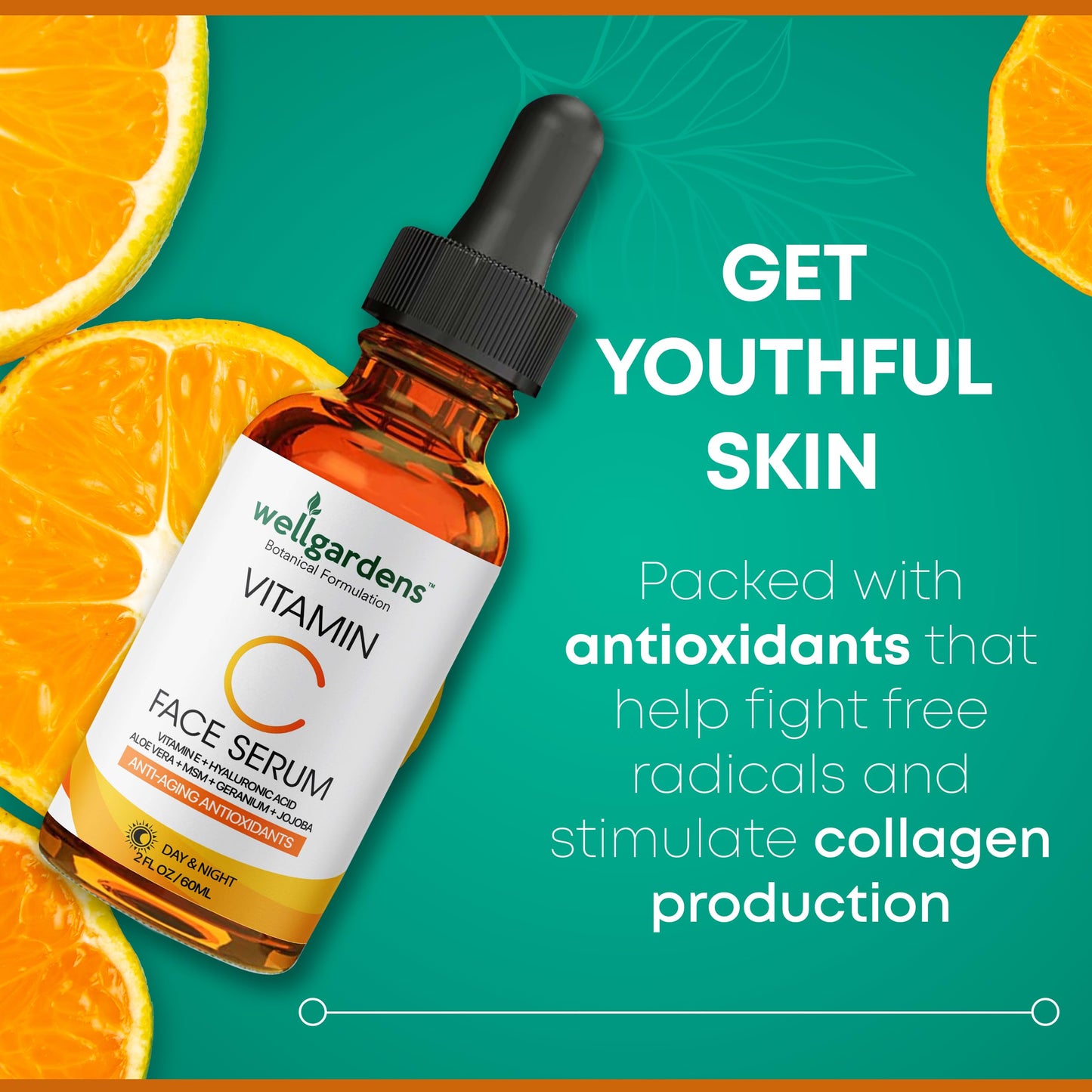 100% Pure Vitamin C Serum for Face - Anti Aging Face Serum - Vitamin C Face Serum, Vitamin E, Hyaluronic Acid, Botanical Blend - Face Serum for Eye Beauty & Personal Care Wellgardens