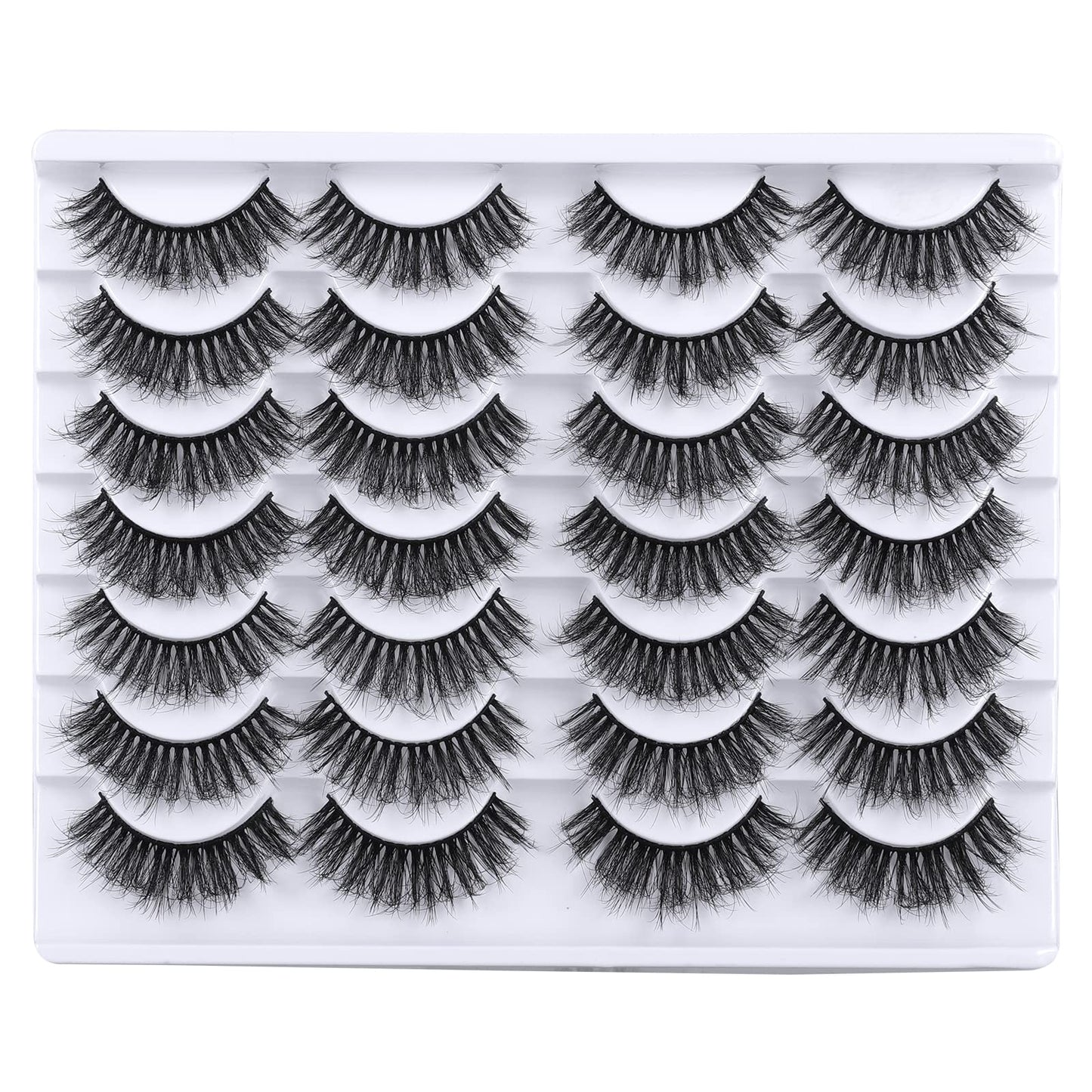 Mebver Lashes Eyelashes 8D Fluffy False Eyelashes Wispy Faux Mink Lashes Light Weight Fake Eyelashes Cat Eye Lashes 14 Pairs Pack Beauty & Personal Care Mebver
