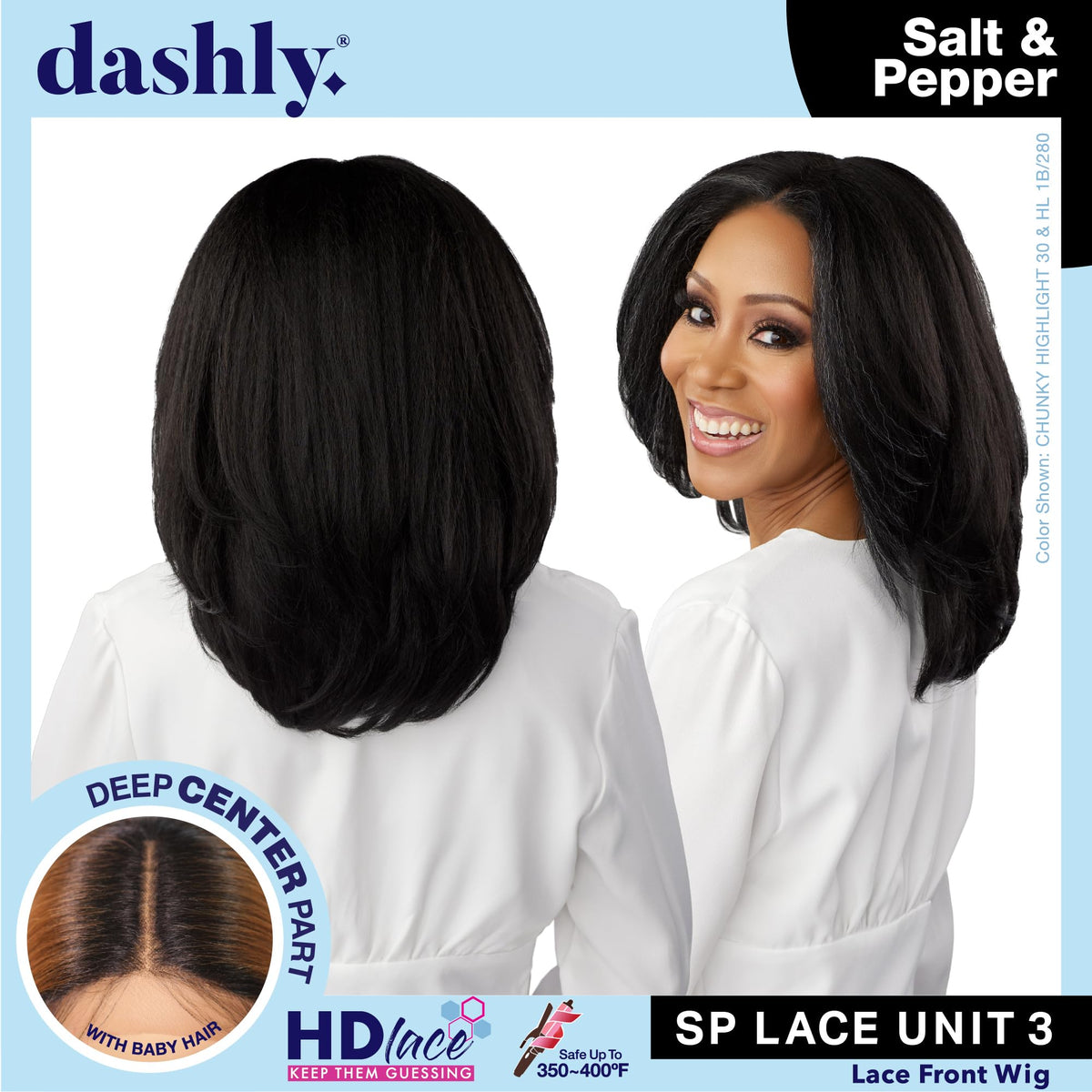 Sensationnel Dashly Lace Saltandpepper Wig-Sp Unit 3, FLAMBOYAGEMOCHA