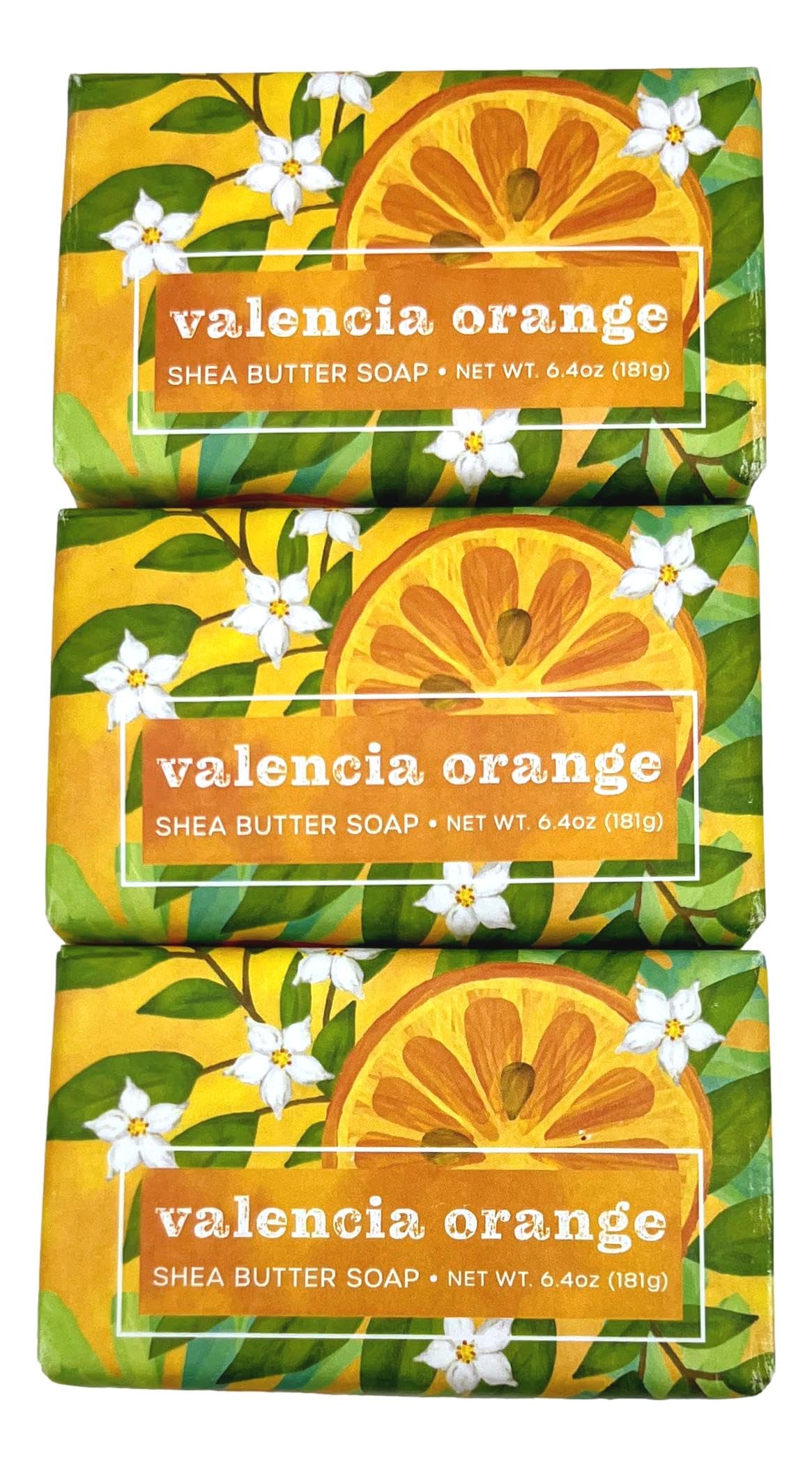 Greenwich Bay Trading Company Valencia Orange Shea Butter Soap, 6.4 oz Bars, Set of 3 Beauty & Personal Care Greenwich Bay