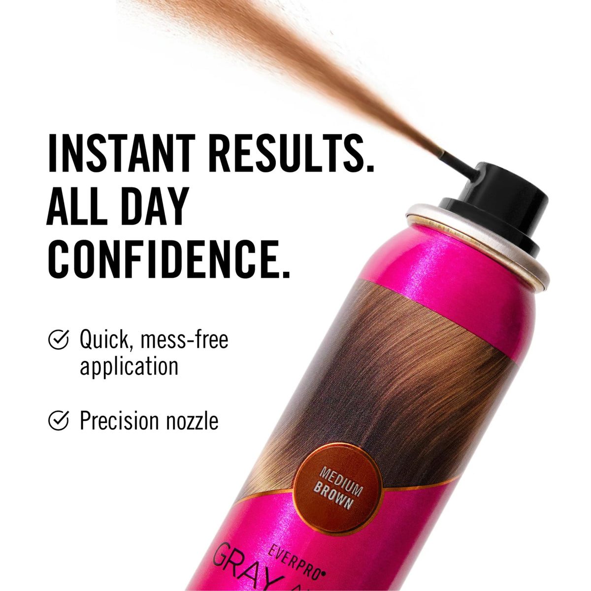 EVERPRO Gray Away Instant Root Cover Up Spray 2.5oz - Medium Brown Beauty & Personal Care EVERPRO