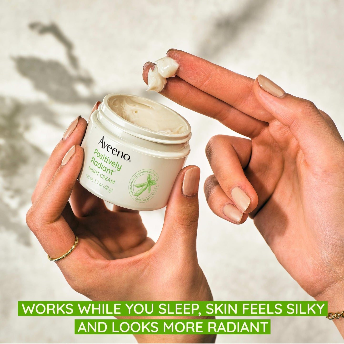 Aveeno Positively Radiant Night Cream, 1.7oz – Face & Neck Moisturizer with Soy & Niacinamide to Brighten, Even Tone & Texture Beauty & Personal Care Aveeno