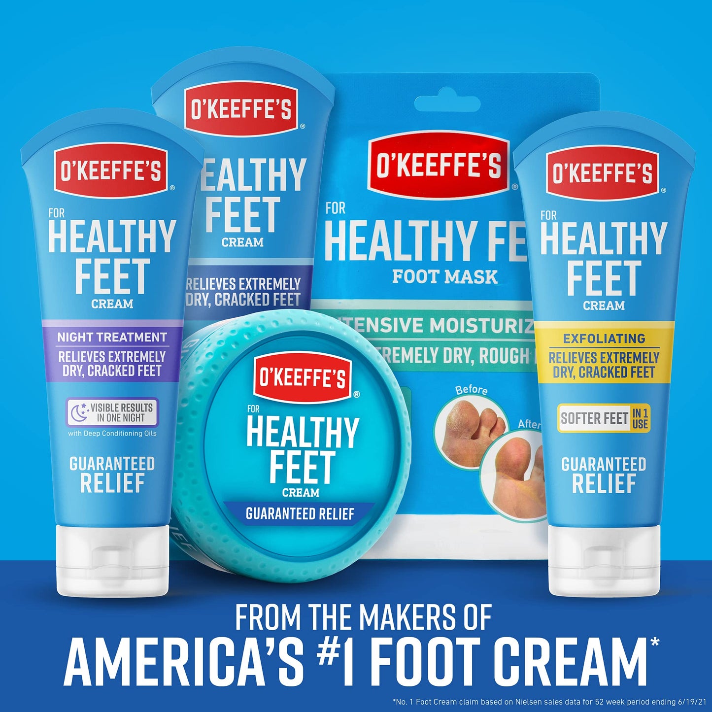 O'Keeffe's K0320001-5 Healthy Feet Foot Cream in Jar (5 Pack), 3.2 oz Beauty & Personal Care O'Keeffe's