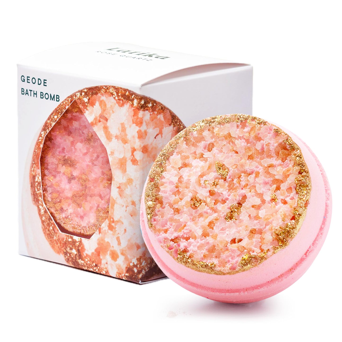 Latika Bath Bomb Rose Quartz Geode Crystal - Essential Oils for Ultimate Relaxation and Skin Nourishment Beauty and Personal Care Latika
