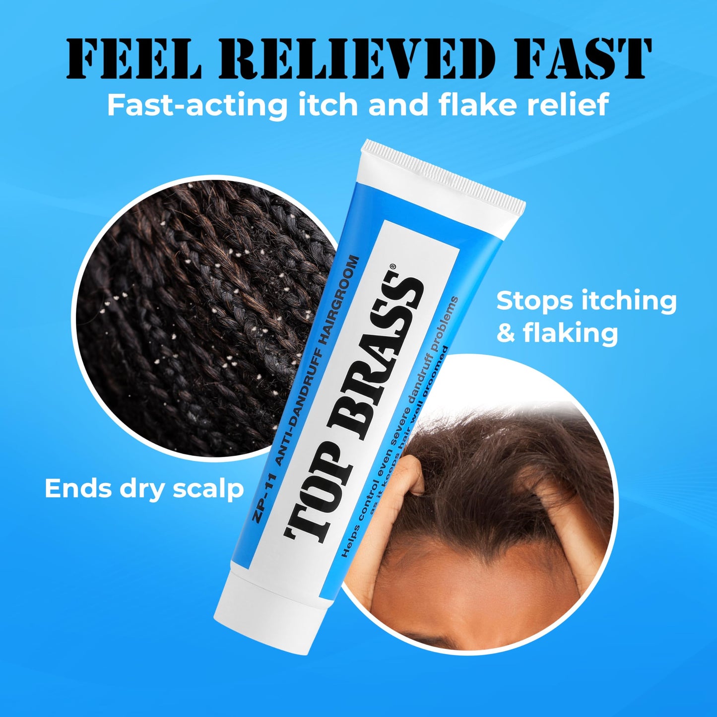Top Brass Anti Dandruff Hair Cream for Men & Women - Hair Cream for Styling Infused with Beeswax & Candelilla - Relieves Scalp Dryness, Dandruff Beauty & Personal Care Top Brass