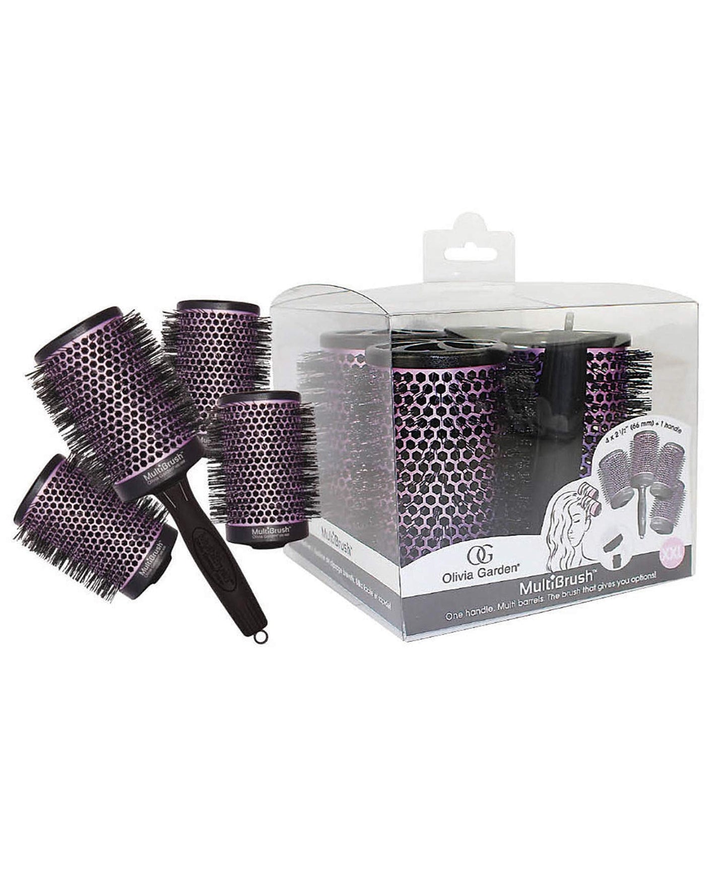 Olivia Garden MultiBrush Detachable Thermal Styling Hair Brush (5-Piece Kit 2 1/2" 66mm) Beauty & Personal Care Olivia Garden