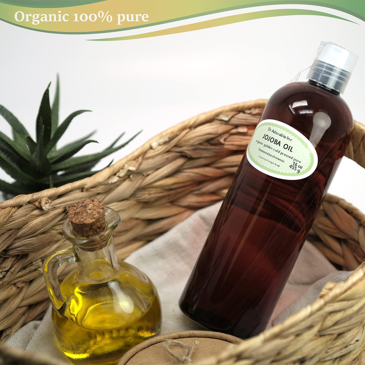 Dr Adorable - 16 oz - Jojoba Oil Golden - 100% Pure Natural Unrefined Organic Cold Pressed Beauty & Personal Care Dr Adorable