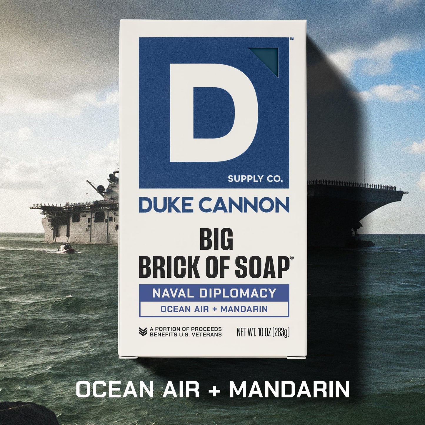 Duke Cannon Naval Diplomacy Big Brick of Soap - Ocean Air and Mandarin Scent - 10oz Bar Soap for Men Long -Lasting - Triple-Milled - Moisturizing Beauty & Personal Care Duke Cannon Supply Co.