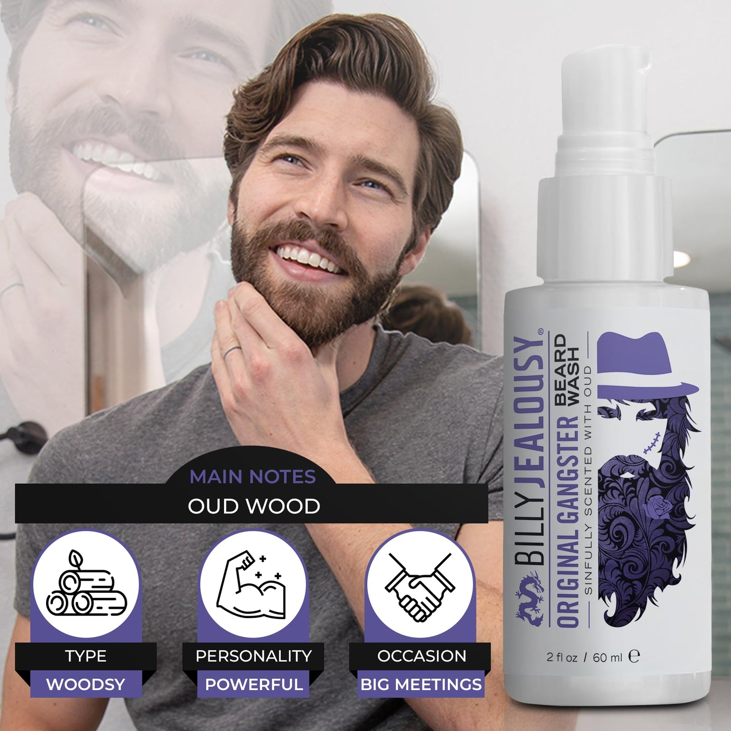 Billy Jealousy Beard Oil for Men, Weightless, Low Shine, and Hydrating Beard Moisturizer for Softer Hair, Helps Prevent Itching and Flakes, Original Beauty & Personal Care Billy Jealousy