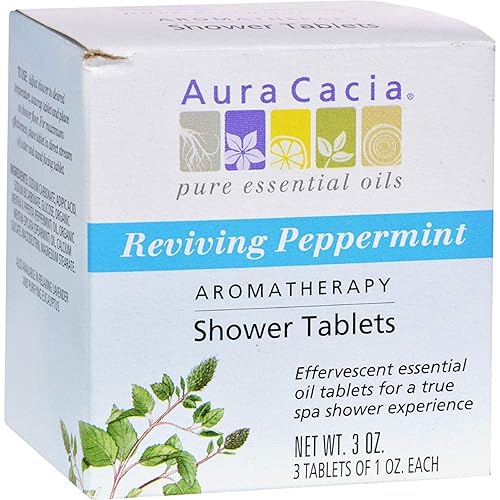 Aura Cacia Aromatherapy Shower Tablets, Reviving Peppermint 3 ea (Pack of 4) Beauty & Personal Care Aura Cacia