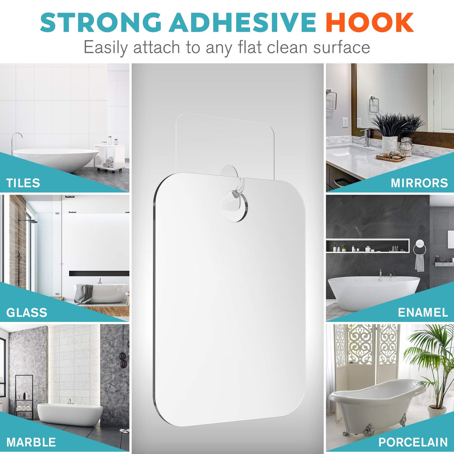 HONEYBULL Fogless Shower Mirror for Shaving, No Drill Mount, Compact 6x8in Beauty and Personal Care HONEYBULL