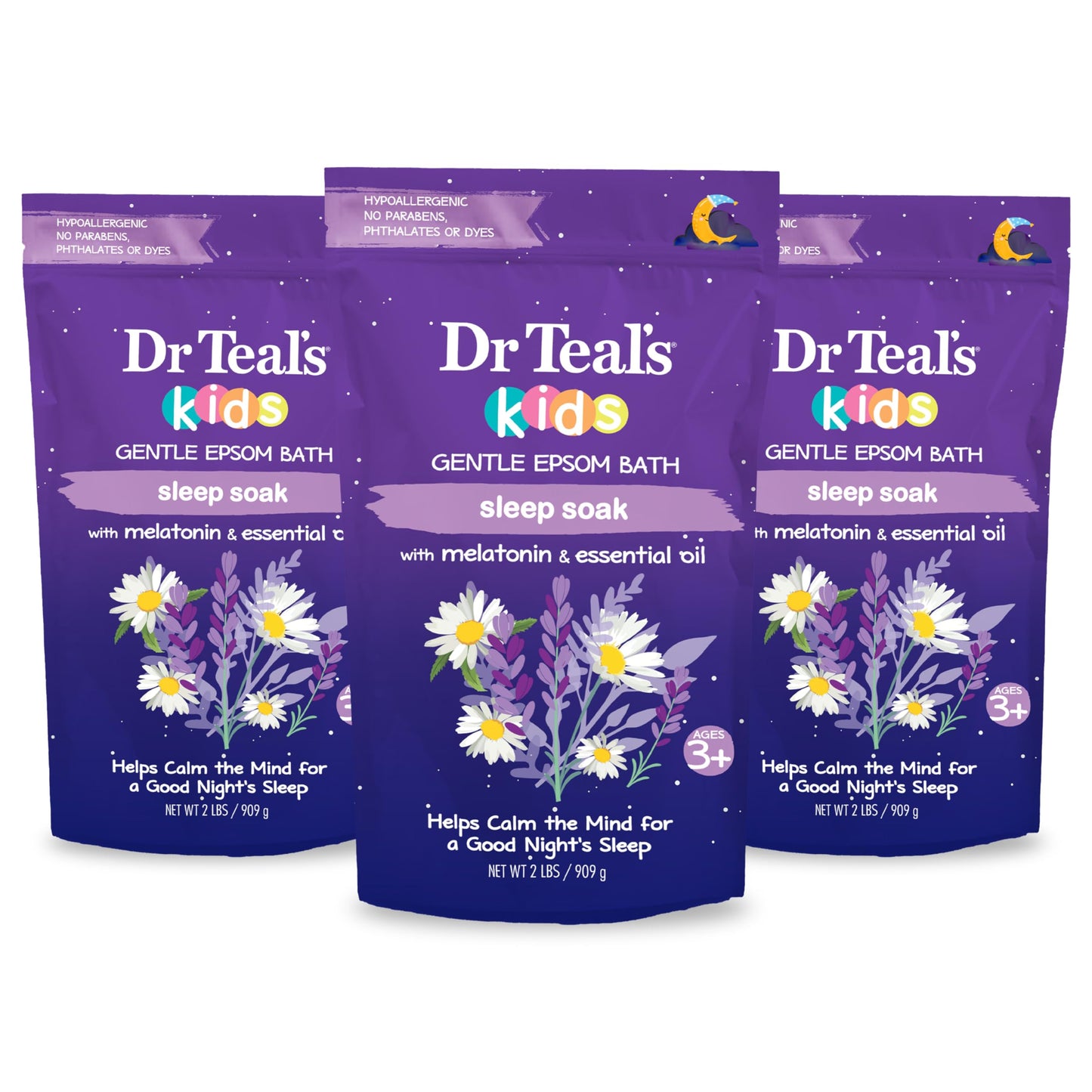 Dr Teal's Kids Gentle Epsom Salt, Sleep Soak with Melatonin & Essential Oil Blend, 2 lbs (Pack of 3) Beauty and Personal Care Dr Teal's