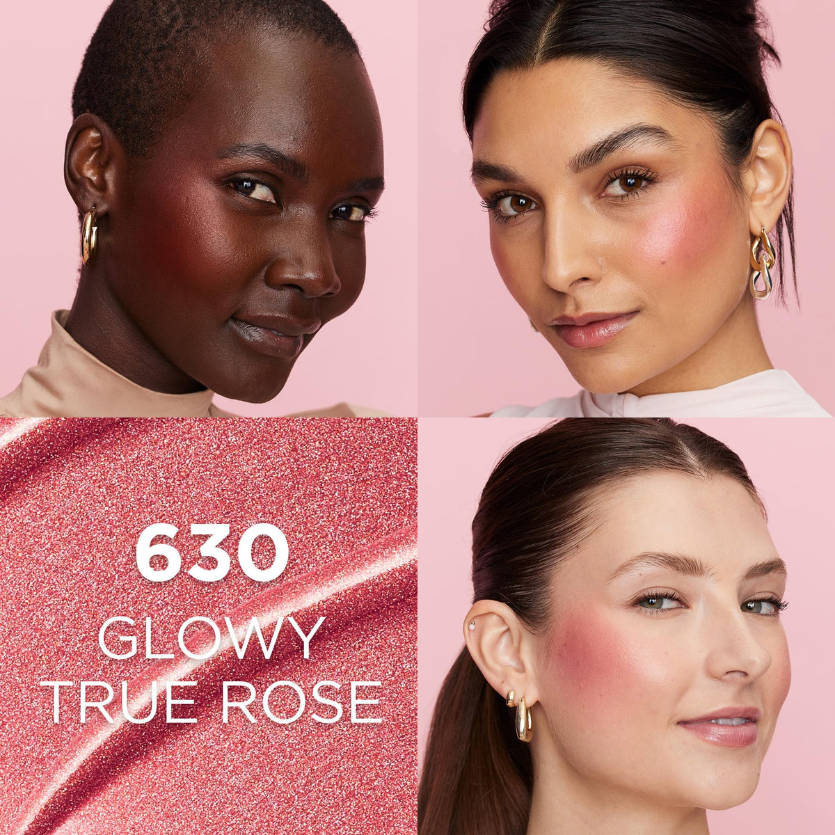 L'Oreal Paris Cosmetics L'Oreal Paris True Match Lumi Le Liquid Blush, Intense Lightweight Blush Formula With Liquid Pigments, Glowy True Rose, 0.33