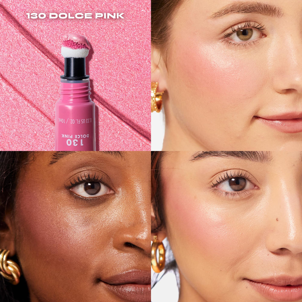 Milani Cheek Kiss Blush + Glow, Liquid Blush and Highlighter - Dolce Pink