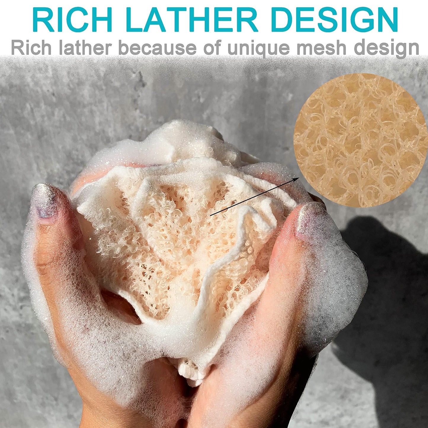 Super Exfoliating Home Spa Weave Loofah Shower Sponge Pouf Mesh Brush - Bath Spa Puff Scrubber Ball - Face Body Poof - Rich Foams Bubble?4.7" Each? Beauty & Personal Care Mr.Cui'shop