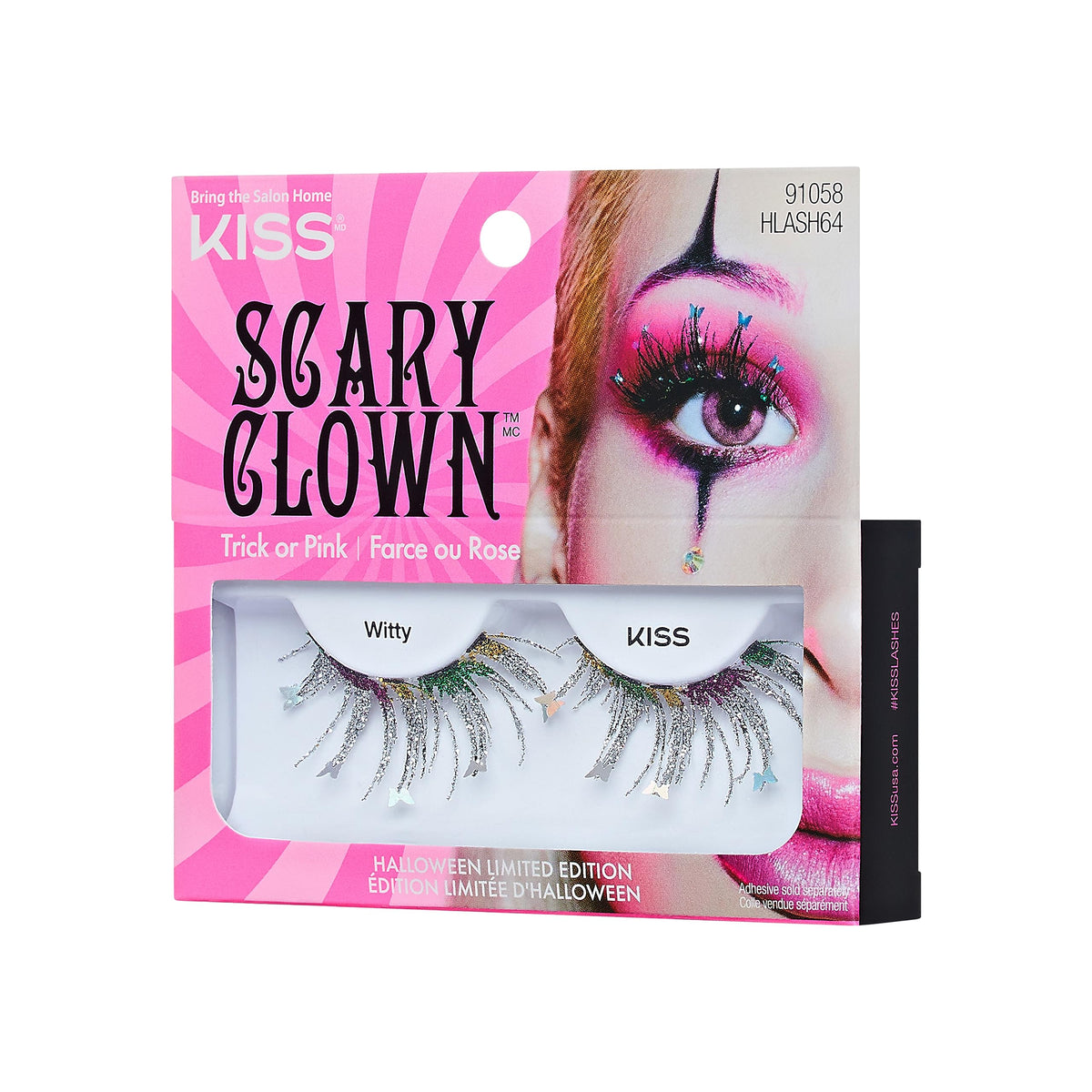 KISS Halloween Limited Edition Scary Clown False Eyelashes, 1 Pair - Witty