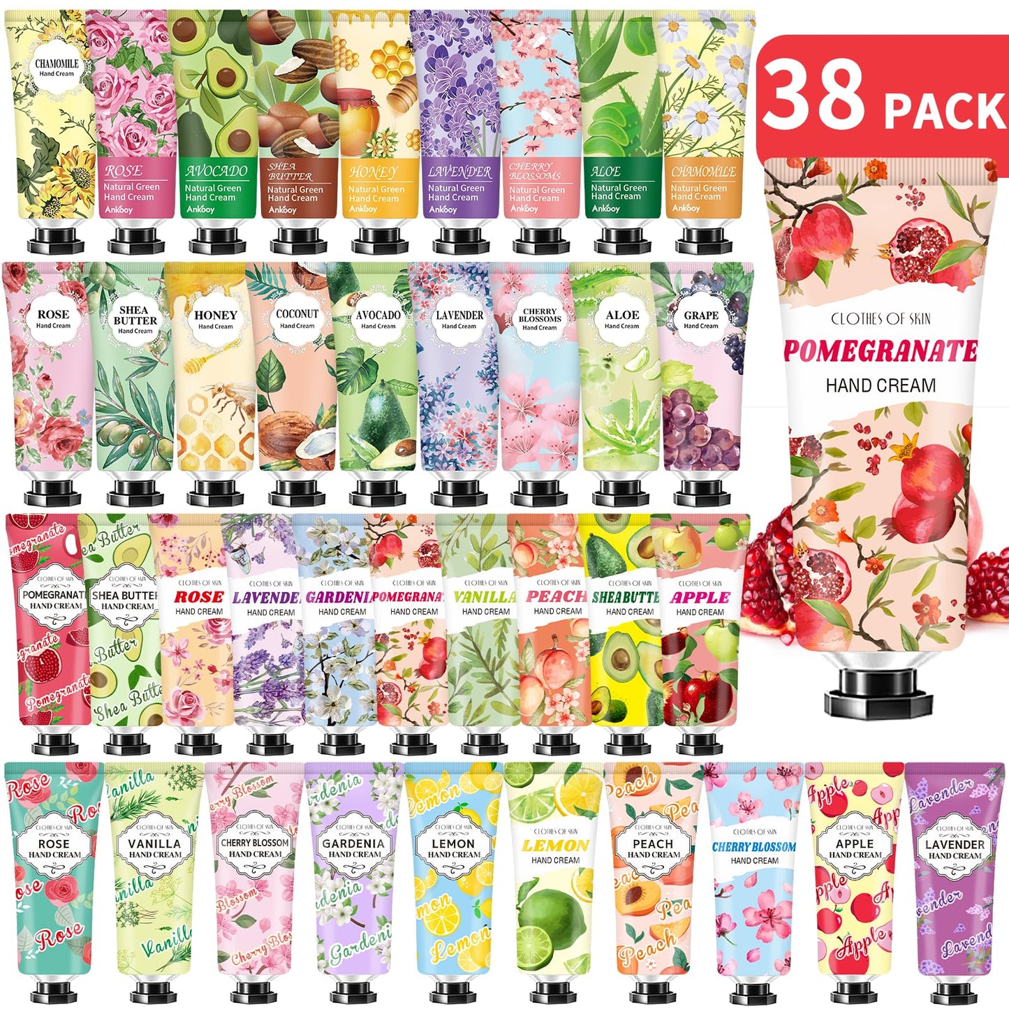 38 Pack Bulk Hand Cream Gifts,Stocking Stuffers for Women,Christmas Gifts for Teen Girls,Gifts for Women Teacher Appreciation Gifts ,Natural Plant Beauty & Personal Care DBEAUTYM