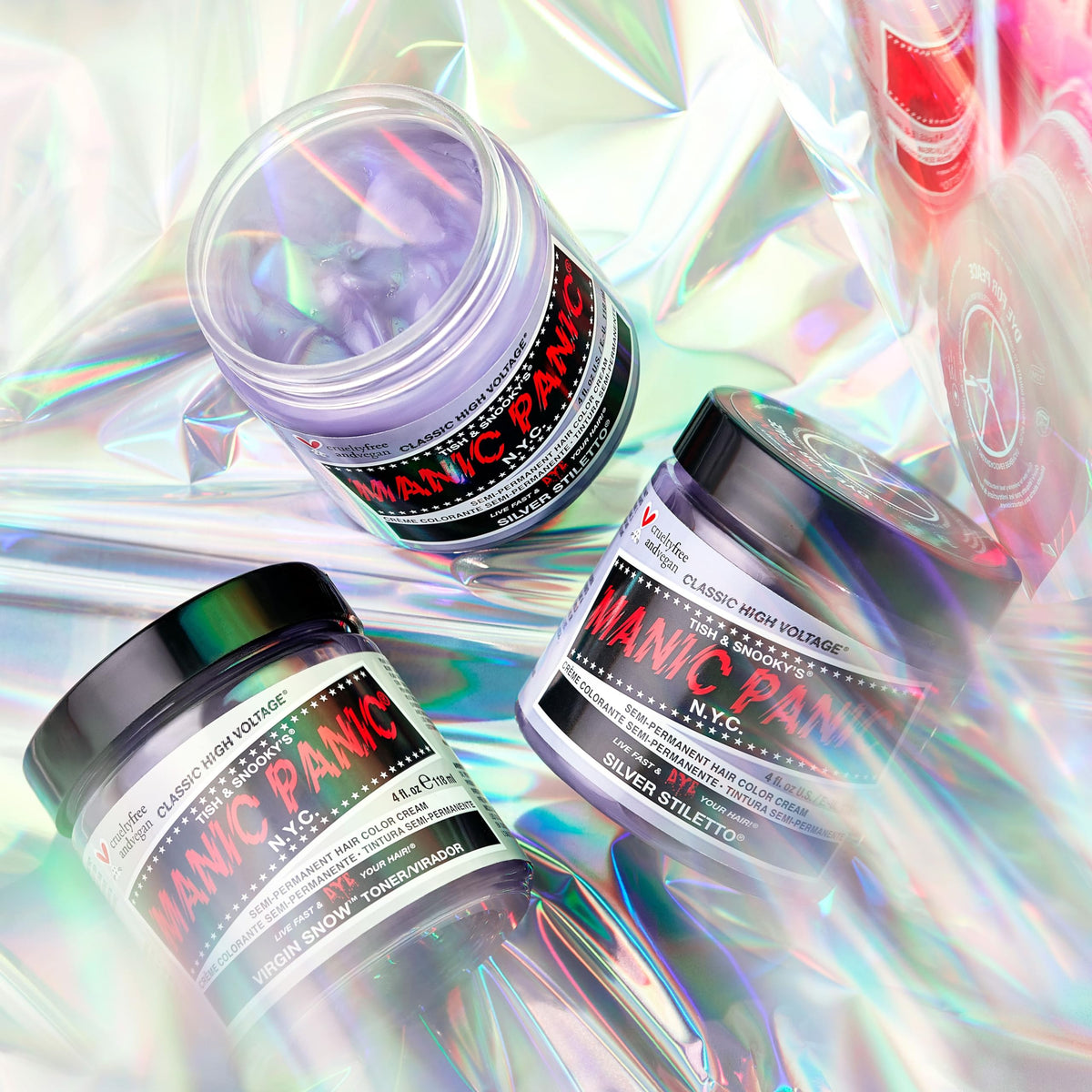 MANIC PANIC Virgin Snow Hair Toner - Classic High Voltage - Semi Permanent Blue Toner for Blonde, Bleached, Brassiness Orange Hair & Brassy Tones Beauty & Personal Care MANIC PANIC