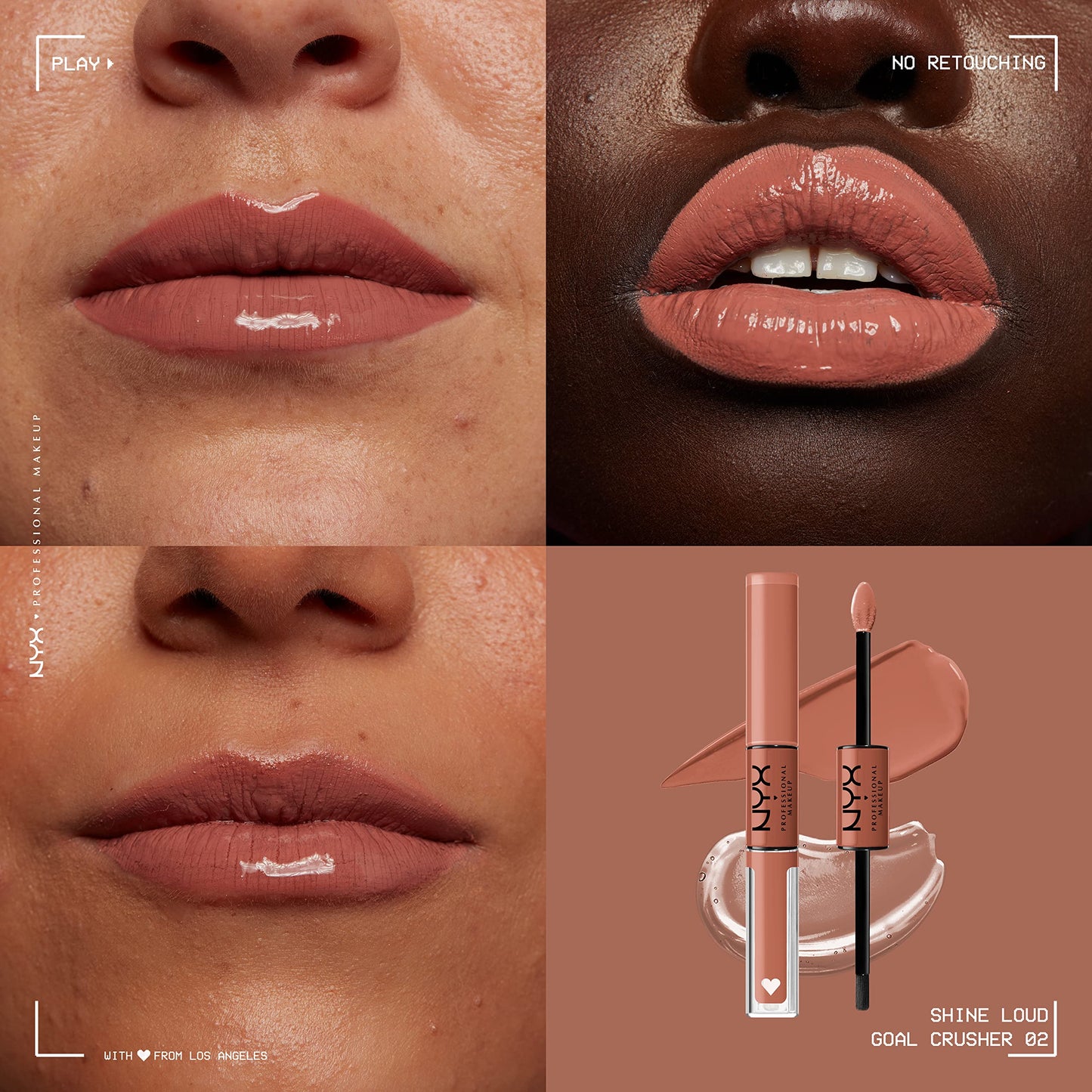 NYX PROFESSIONAL MAKEUP Shine Loud, Long-Lasting Liquid Lipstick with Clear Lip Gloss - Goal Crusher (Mid-Tone Beige) Beauty & Personal Care NYX PROFESSIONAL MAKEUP