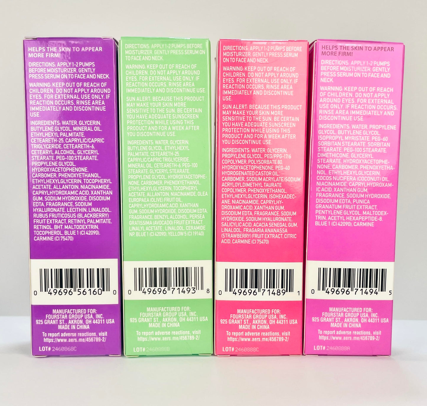 B.Pure Glow Up Face Serum Set, Retinol, Smoothing, Revitalizing, and Renewing, 1 Fl Oz Each, 4 Pack Beauty & Personal Care b.pure