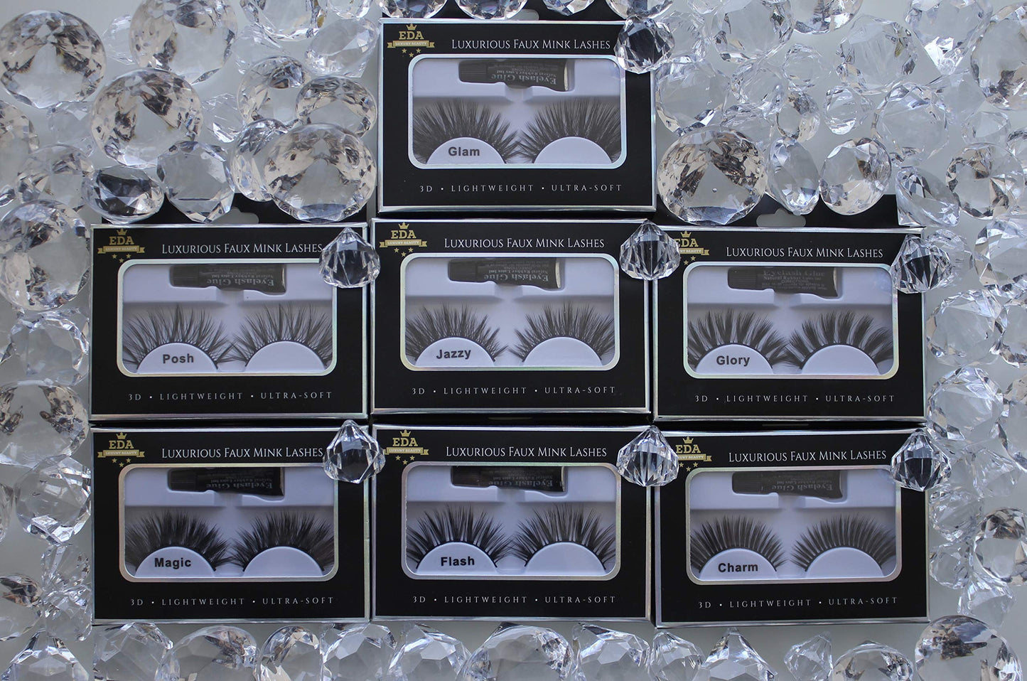 EDA LUXURY BEAUTY JAZZY 3D Faux Mink False Lashes | Full Dramatic Volume | Extra Long Length | Eyelash Extensions | Intense Layered Spiky Cat Eye Beauty & Personal Care EDA LUXURY BEAUTY