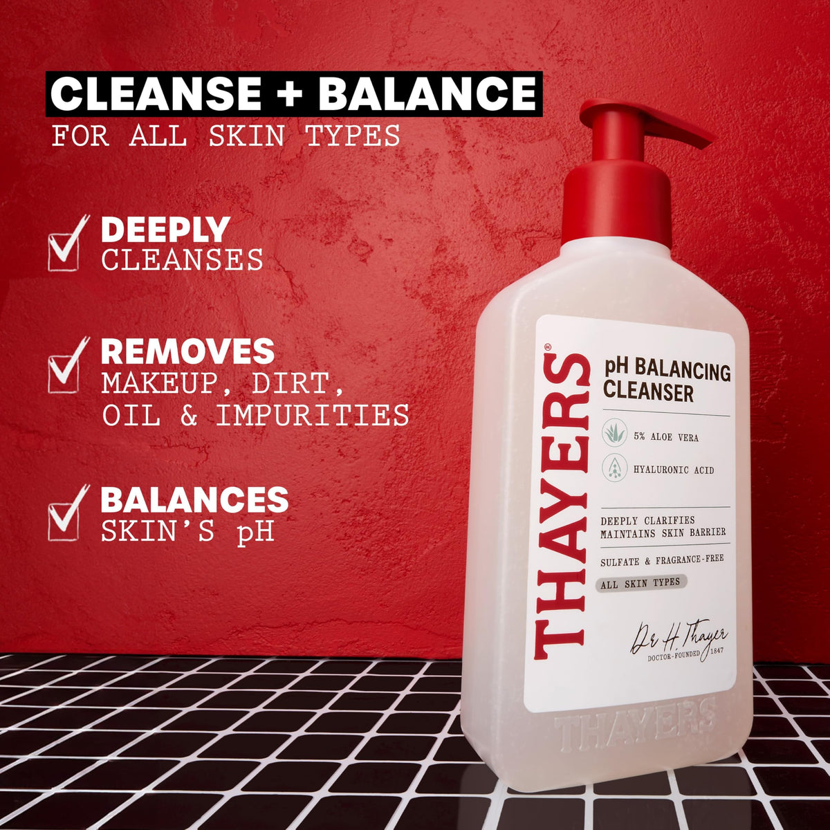 THAYERS pH Balancing Daily Cleanser, Face Wash with Aloe Vera, Gentle and Hydrating Skin Care for Dry, Oily, or Acne Prone Skin, 8 FL Oz. Beauty & Personal Care THAYERS