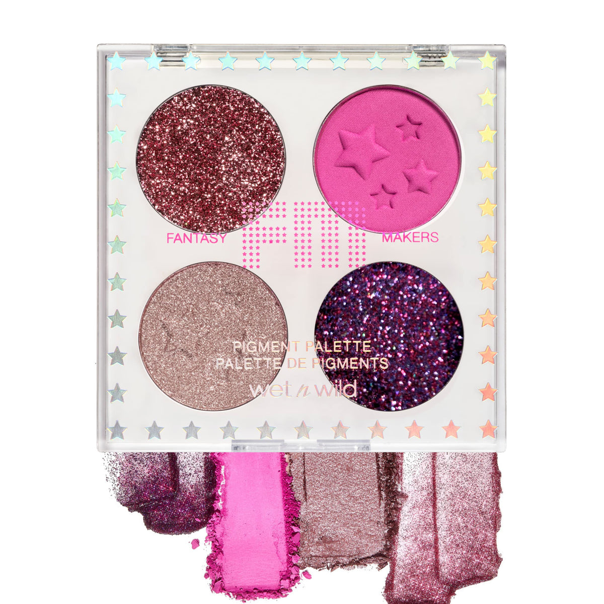 wet n wild Eyeshadow Fantasy Makers Fantasy Makers Pigment Palette, Metallic Shimmer Eye Makeup, Pink Blue Me Away