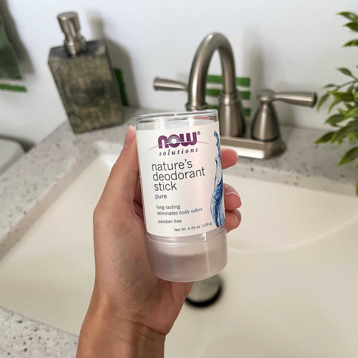 NOW Solutions, Nature's Deodorant Stick, Deodorant Stone, 100% Pure and Natural, Long-Lasting Body Odor Elimination, 3.5 oz. Beauty and Personal Care NOW Foods