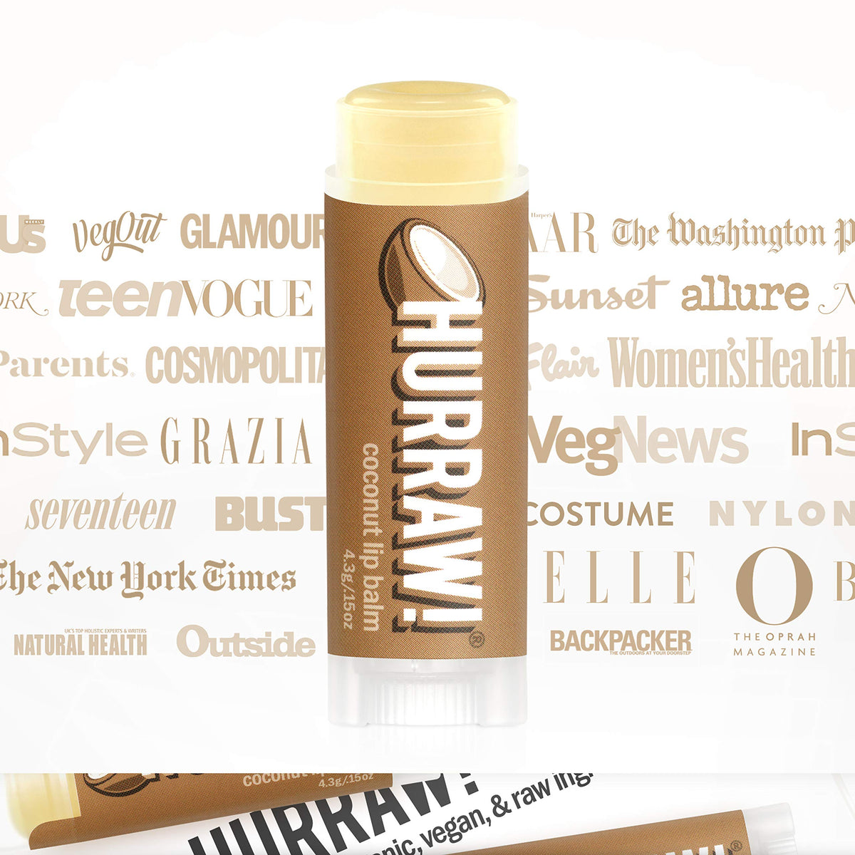 Hurraw! Coconut Lip Balm, 2 Pack: Organic, Certified Vegan, Cruelty and Gluten Free. Non-GMO, 100% Natural Ingredients. Bee, Shea, Soy and Palm Free. Beauty & Personal Care HURRAW!