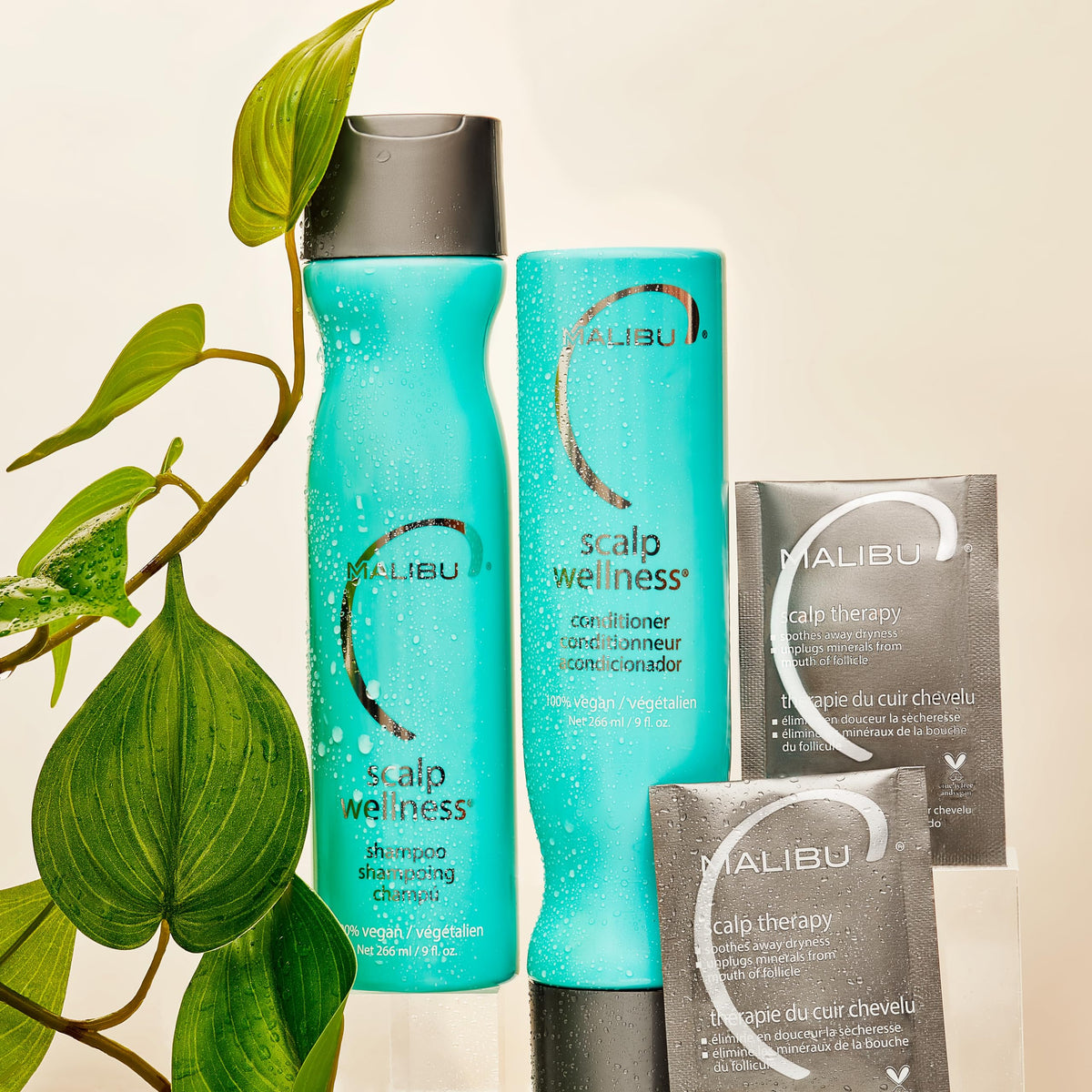 Malibu C Scalp Wellness Collection - Soothing Shampoo and Conditioner Hair Care Set for Dry Scalp - Formulated with Vitamin C Antioxidant Complex -