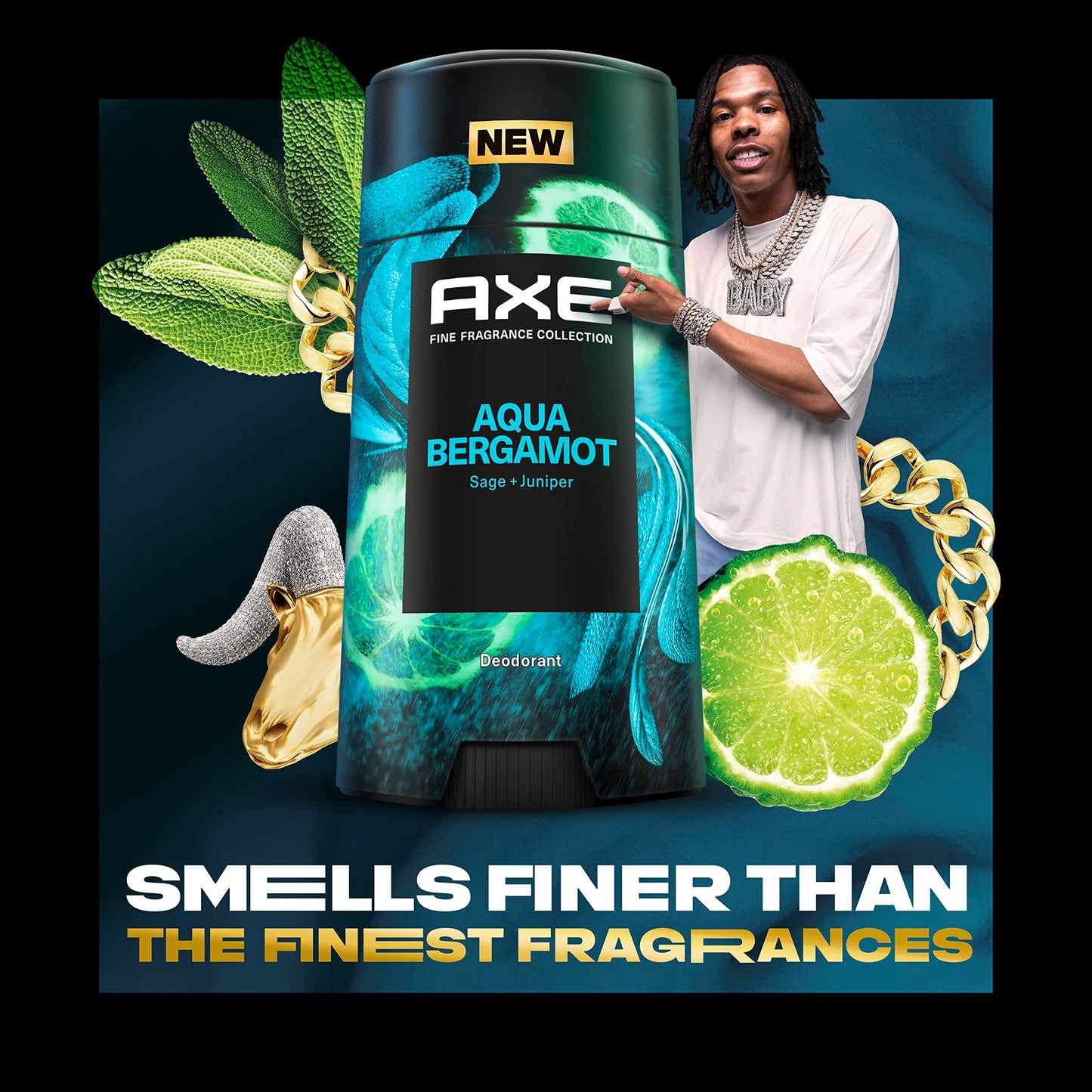 AXE Fine Fragrance Collection Deodorant Stick Aqua Bergamot 4 count 48H Odor Protection Infused with Bergamot, Sage and Juniper Essential Oils 2.6 oz Beauty and Personal Care AXE