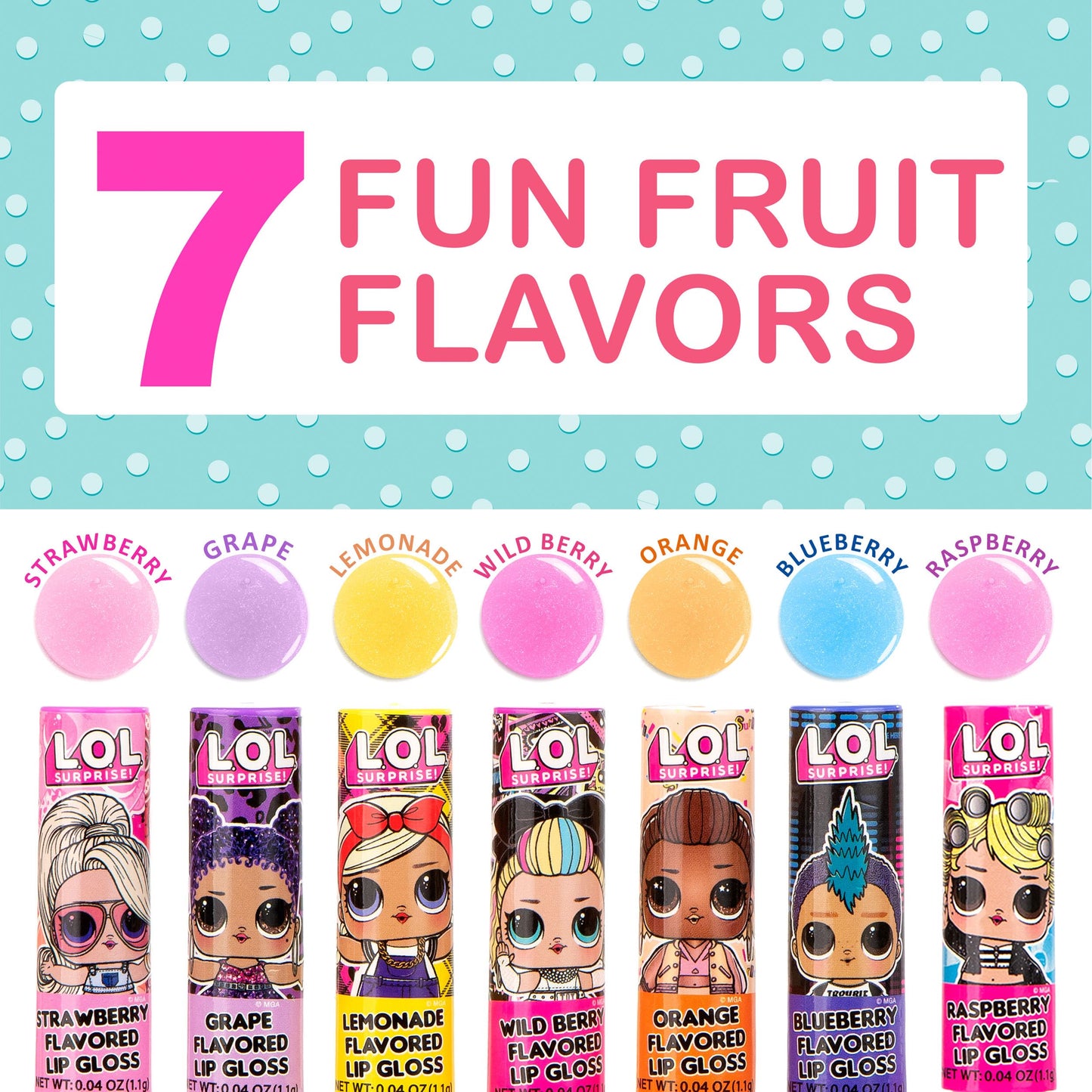 L.O.L Surprise! 14pc Lip Gloss for Girls, Lol Lip Gloss Set Value Pack, 14 Assorted Fruit Flavored Lip Glosses, Non Toxic, Kid Friendly, Party Favors Beauty & Personal Care L.O.L. Surprise!