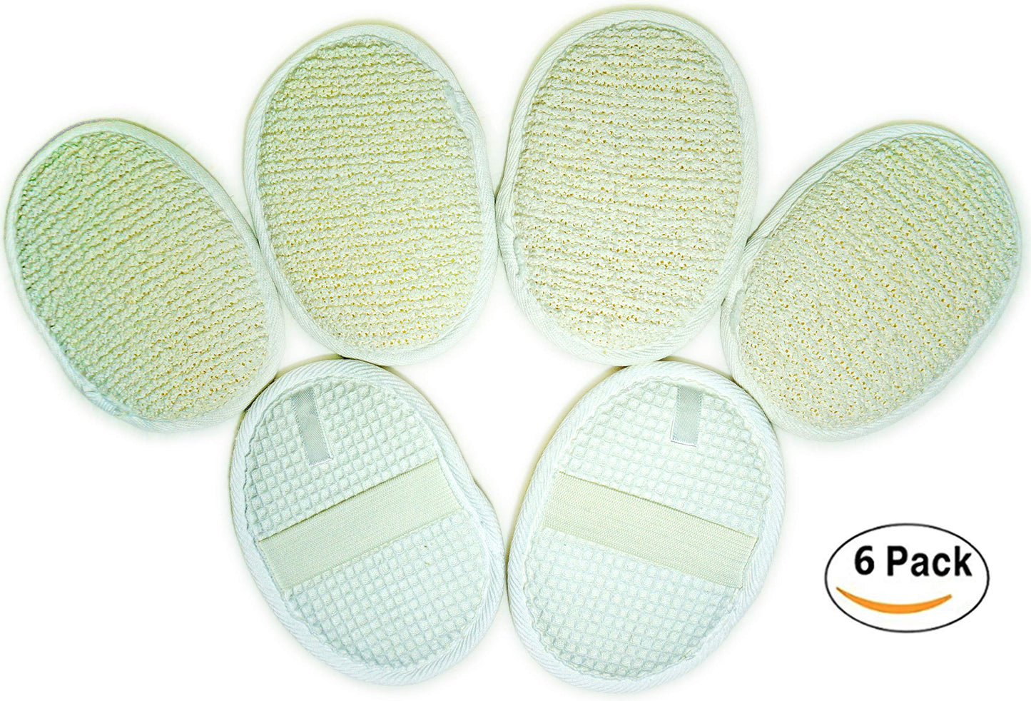 6Pack (Large 6.3x4.3 inches) Exfoliating Face Body Pad (100% Soft Terry Cloth) Cloth Materials Loofah Sponge Scrubber Brush Close Skin for Men Beauty & Personal Care JINS-Hung