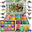 Bath Bombs for Kids with Surprise Inside - 12 Dinosaur Bath Bombs with Toys, Organic Colorful Bubble Bath Fizzies, Dino Egg Bath Bomb w/Rich Bubbles… Beauty & Personal Care Mineral Me California