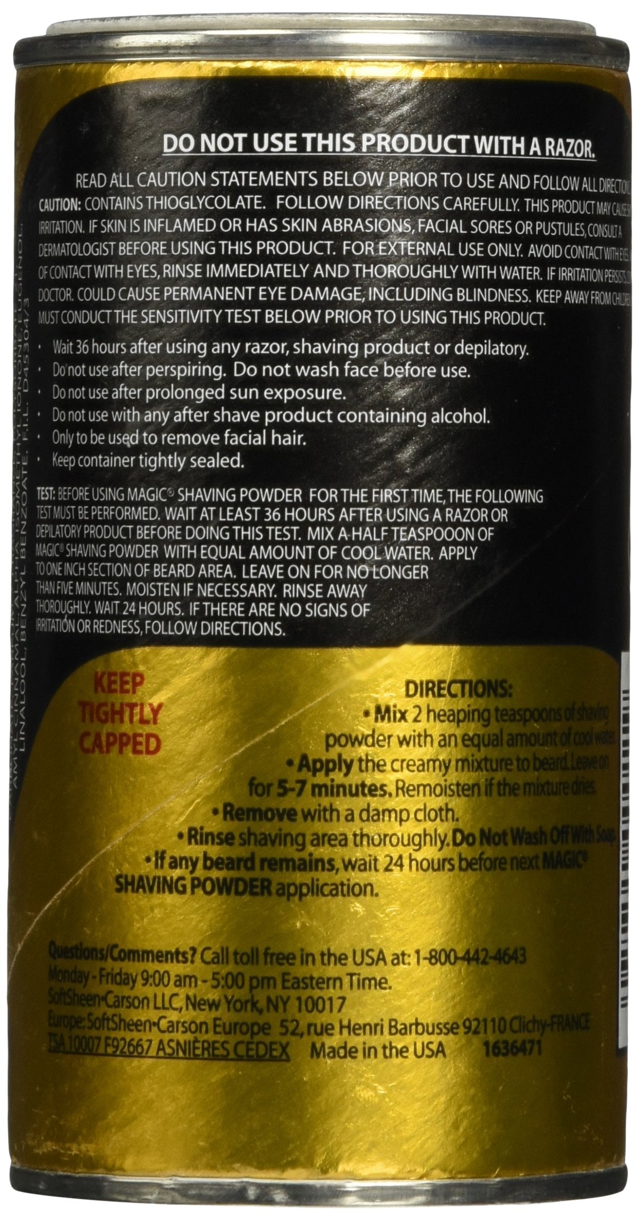 Razorless Shaving for Men by SoftSheen-Carson Magic Shaving Powder with Fragrance, For Coarse Textured Beards, Formulated for Black Men, Depilatory Beauty and Personal Care SoftSheen