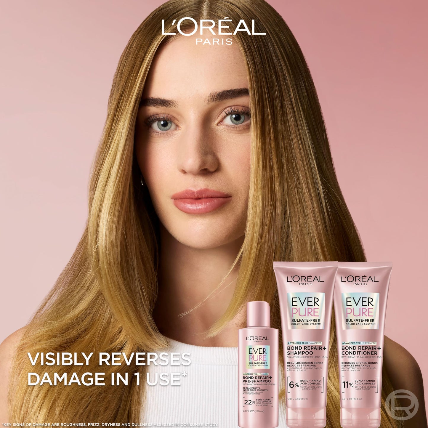 L'Oreal Paris Sulfate Free Bond Repair+ Conditioner, Hair Conditioner with Bond + Amino Acid Complex, Strengthens and Repairs Damaged or Color Treated Beauty & Personal Care L'Oreal Paris