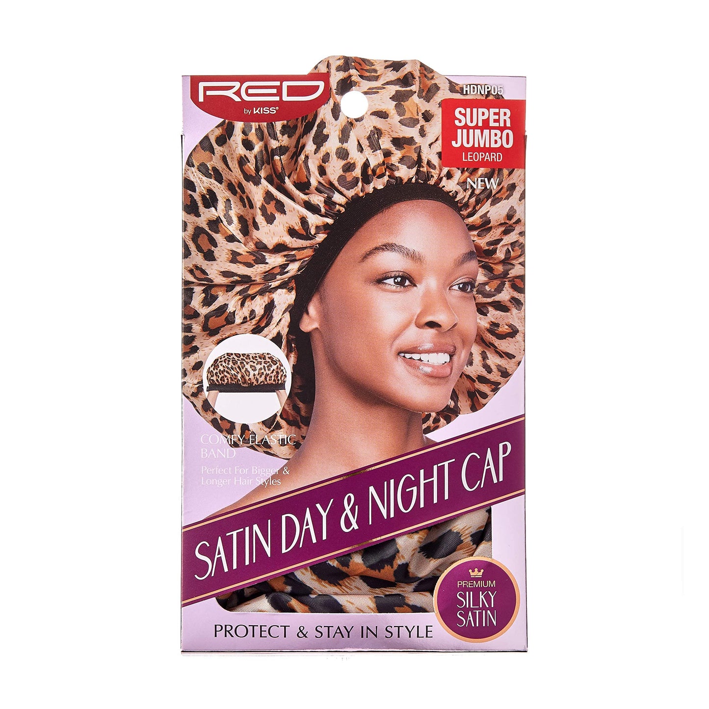 Red by Kiss Premium Quality Silky Satin Day & Night Cap Leopard Beauty and Personal Care Red by Kiss