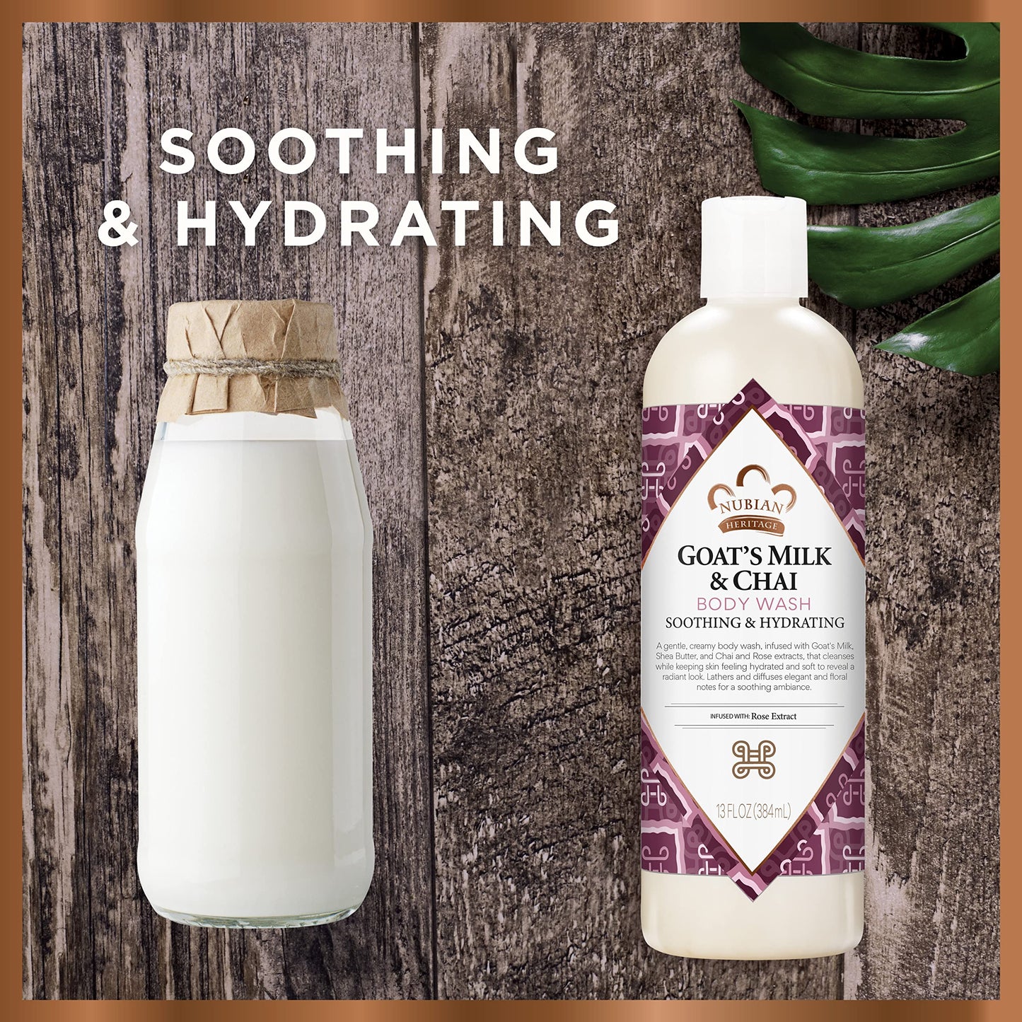 Nubian Heritage Body Wash Goats Milk and Chai Soothing & Hydrating Body Cleanser Made with Fair Trade Shea Butter, 13 oz Beauty & Personal Care Nubian Heritage
