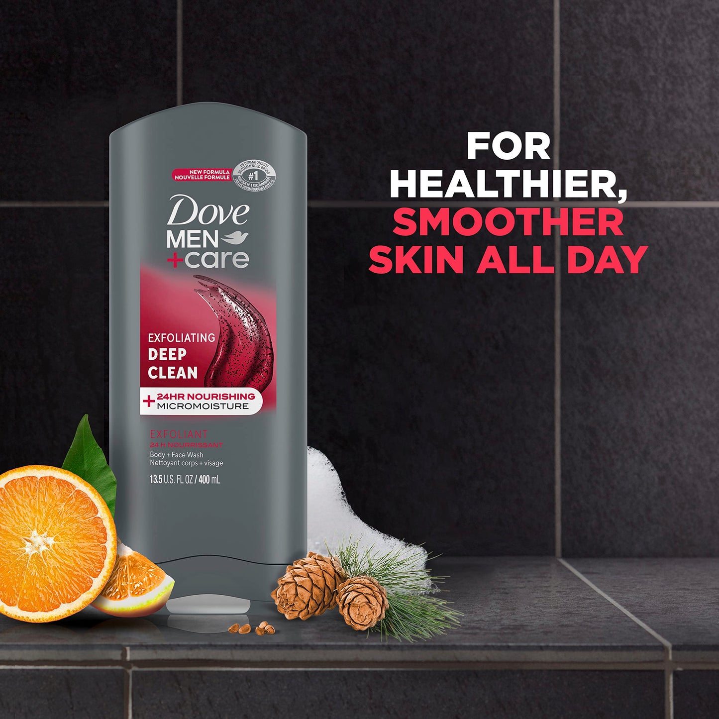 DOVE MEN + CARE Body and Face Wash Exfoliating Deep Clean Body Wash for Men with 24-Hour Nourishing Micromoisture Technology, 13.5 oz Beauty & Personal Care DOVE MEN + CARE