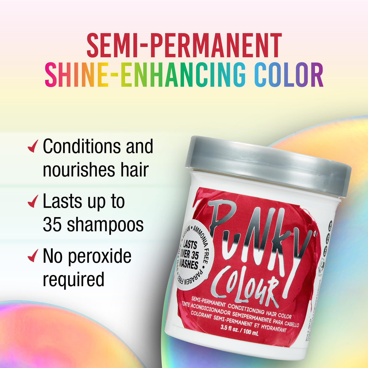 Punky Cherry on Top Semi Permanent Hair Color - Vegan, & Cruelty-Free Conditioning Hair Dye, Lasts Up to 35 Washes, 3.5 fl oz Beauty & Personal Care Punky
