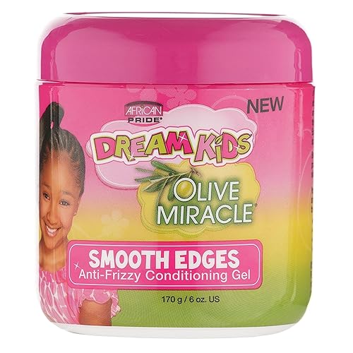 African Pride Dream Kids Olive Miracle Smooth Edges Anti-Frizzy Conditioning Gel (3 Pack) - Contains Olive Oil, Reduces Hair Dryness & Breakage, 6 Oz Beauty & Personal Care African Pride